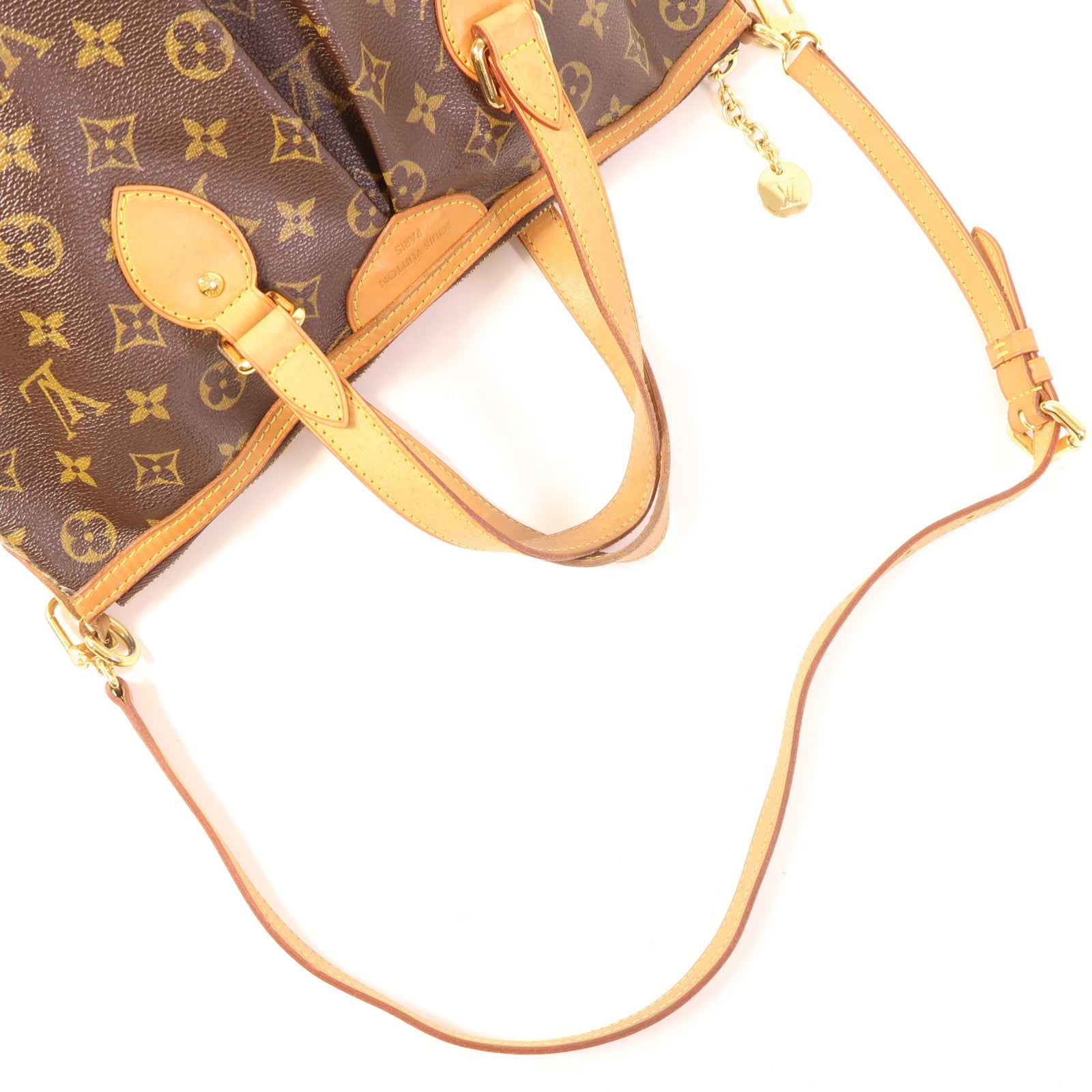 LOUIS VUITTON Monogram Palermo PM金扣手挽肩背兩用袋棕色