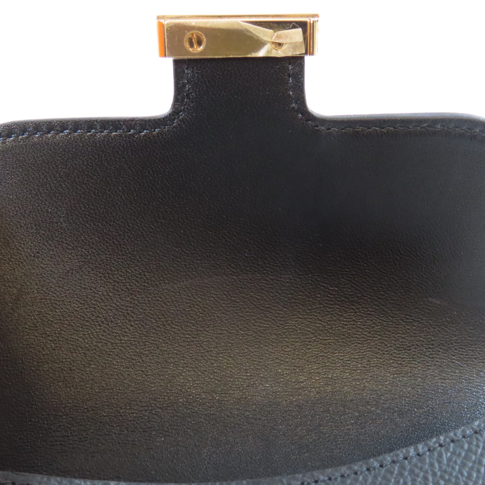 HERMES Epsom皮革Constance Slim金扣錢包Noir黑色