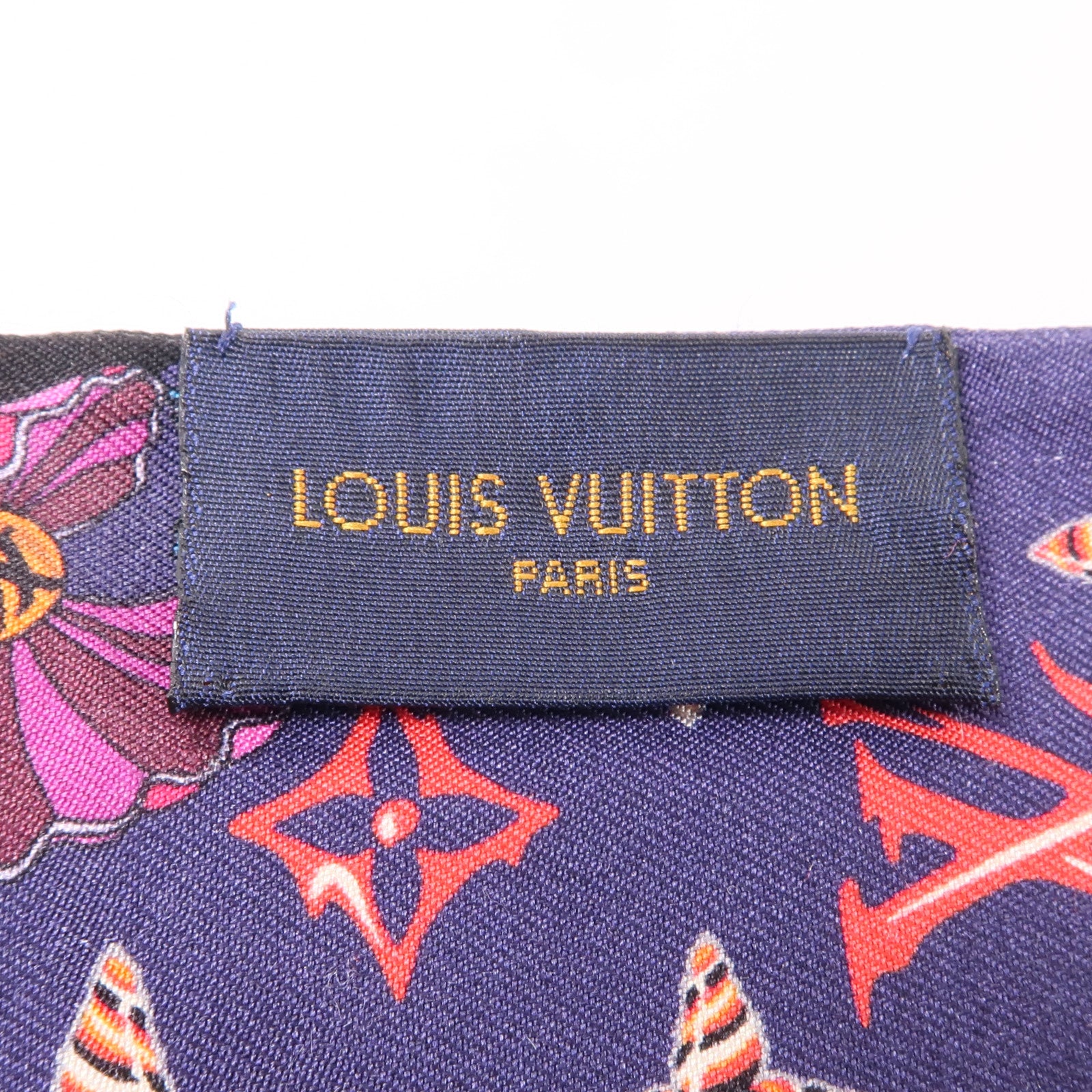 LOUIS VUITTON 絲質Scarf絲巾深藍色/紫色