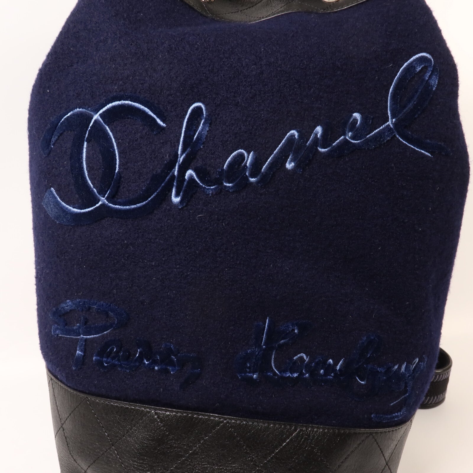 CHANEL 羊毛/牛皮皮革Drawstring Sling Bag鏈帶肩背袋