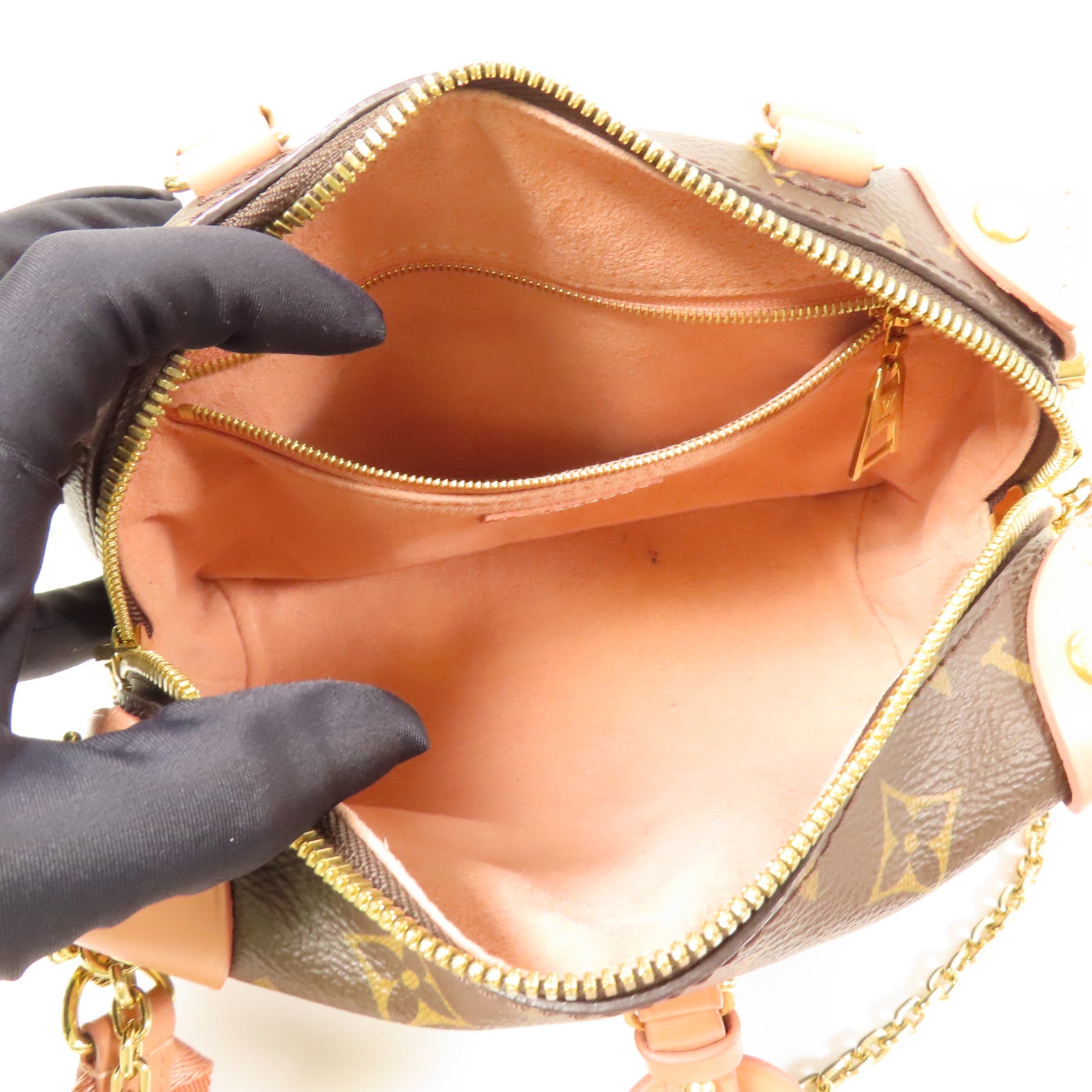 LOUIS VUITTON LV GHW Petite Malle Souple 2 Way Bag M45531 Monogram Brown Pink