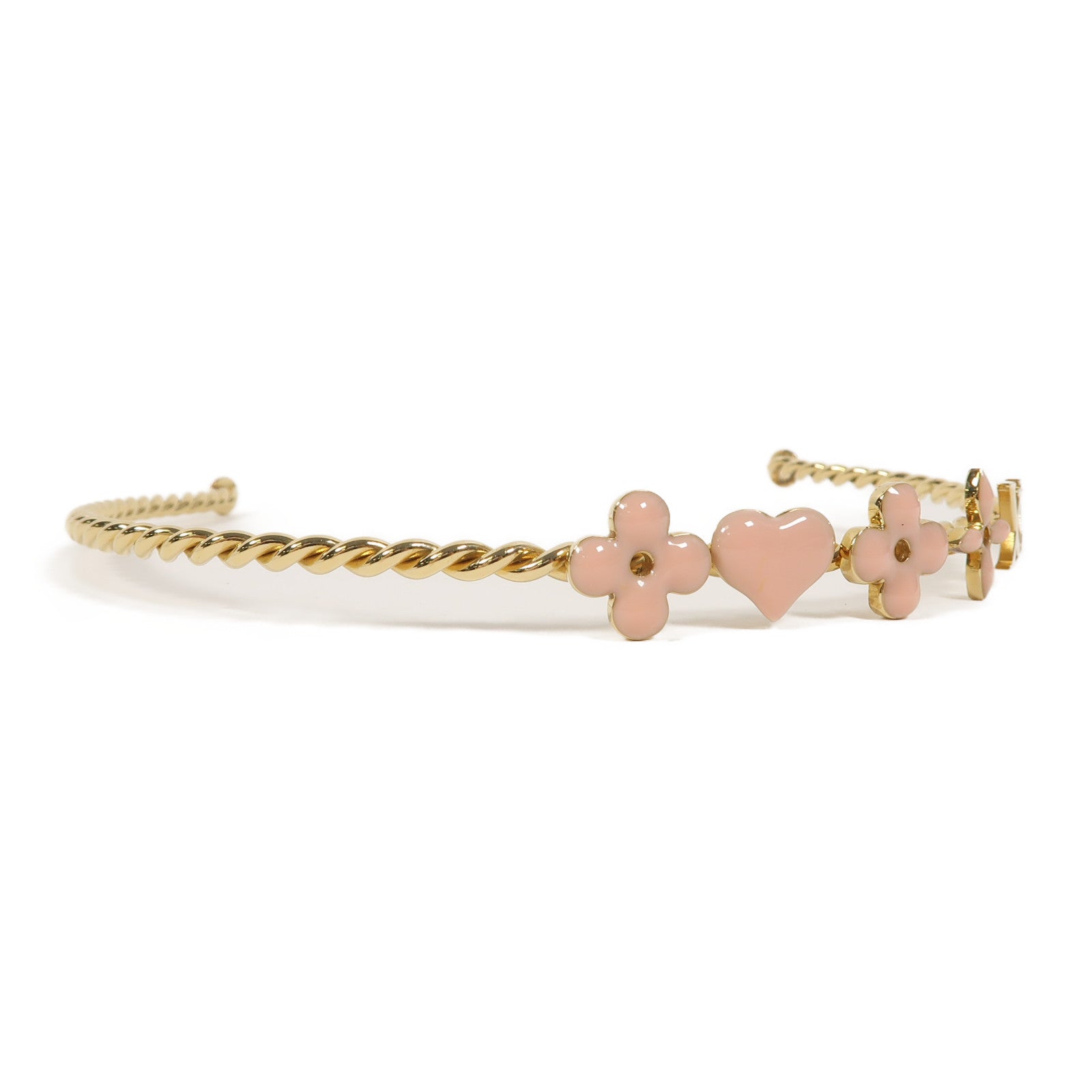 LOUIS VUITTON 金屬Hairband頭箍金色/粉紅色