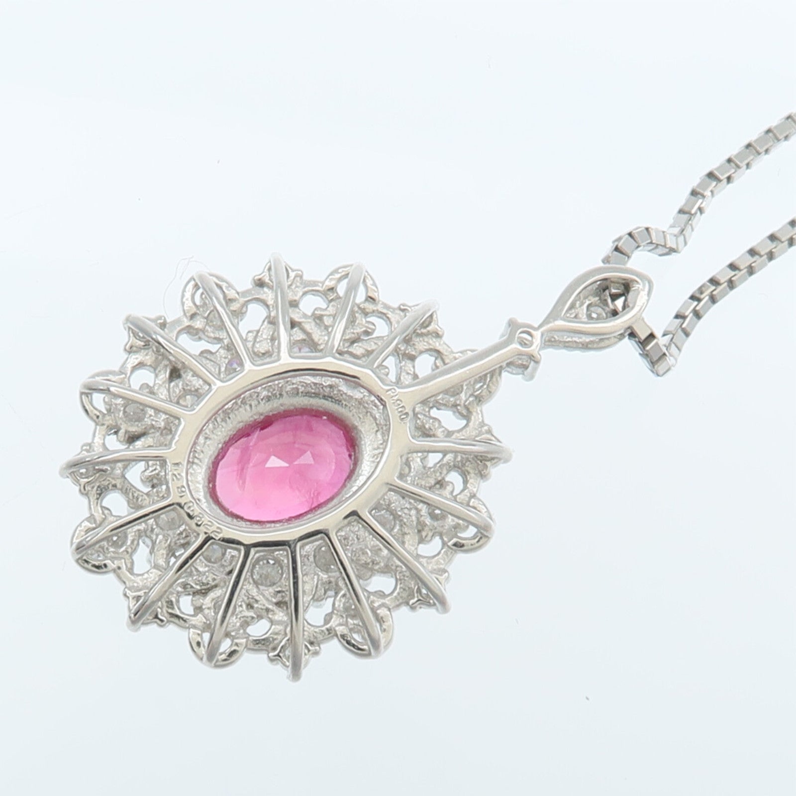 JEWELRY PT900/PT850鉑金Ruby Diamond Necklace紅寶石/鑽石項鍊