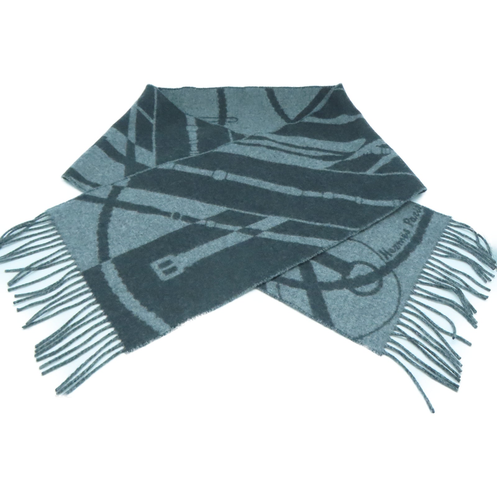 HERMES 【激減優惠】羊絨Scarf圍巾灰色