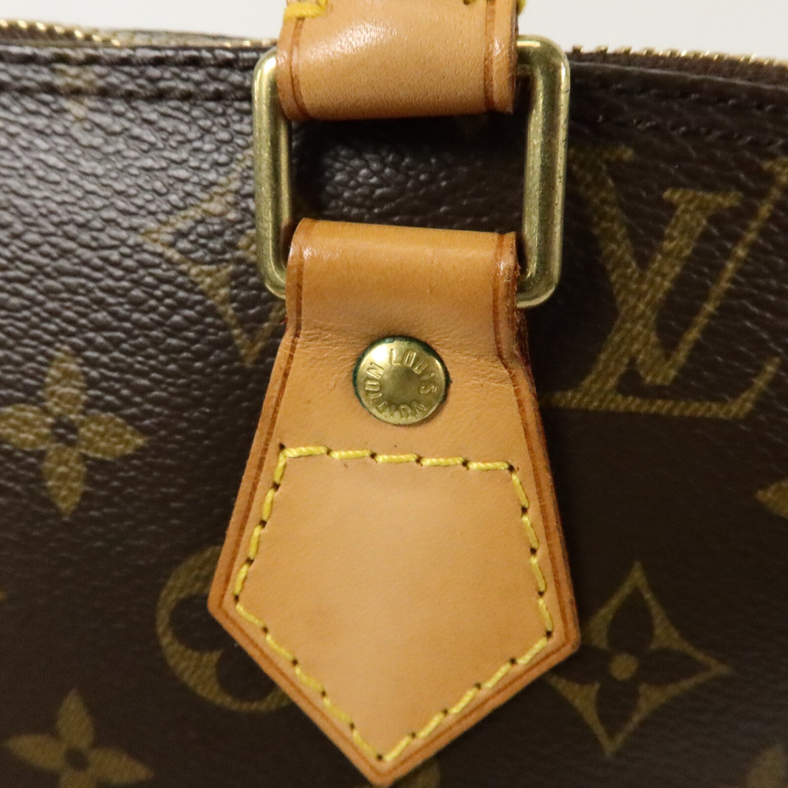 LOUIS VUITTON Monogram Alma金扣手挽袋棕色