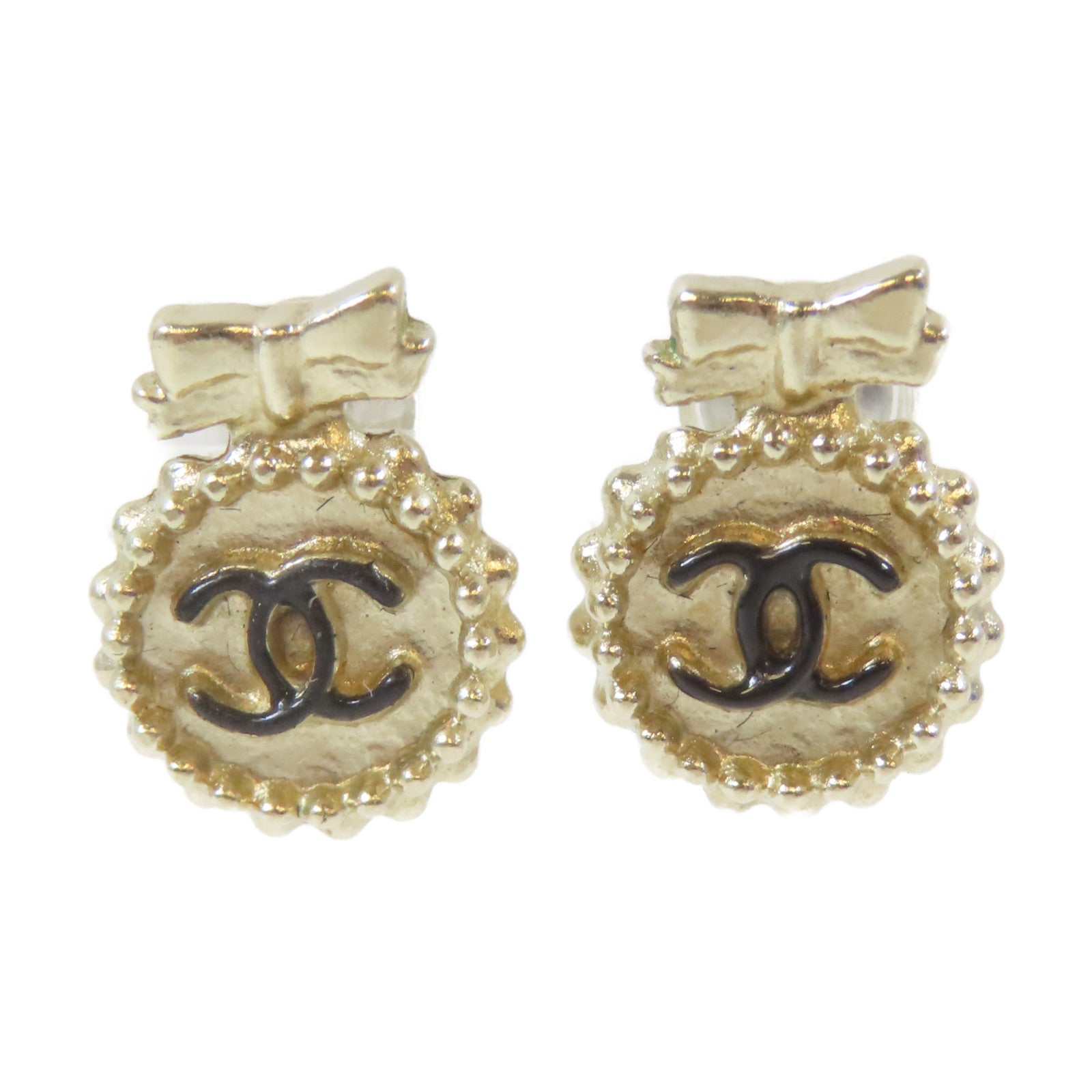CHANEL 金屬Pierced Earring耳環金色