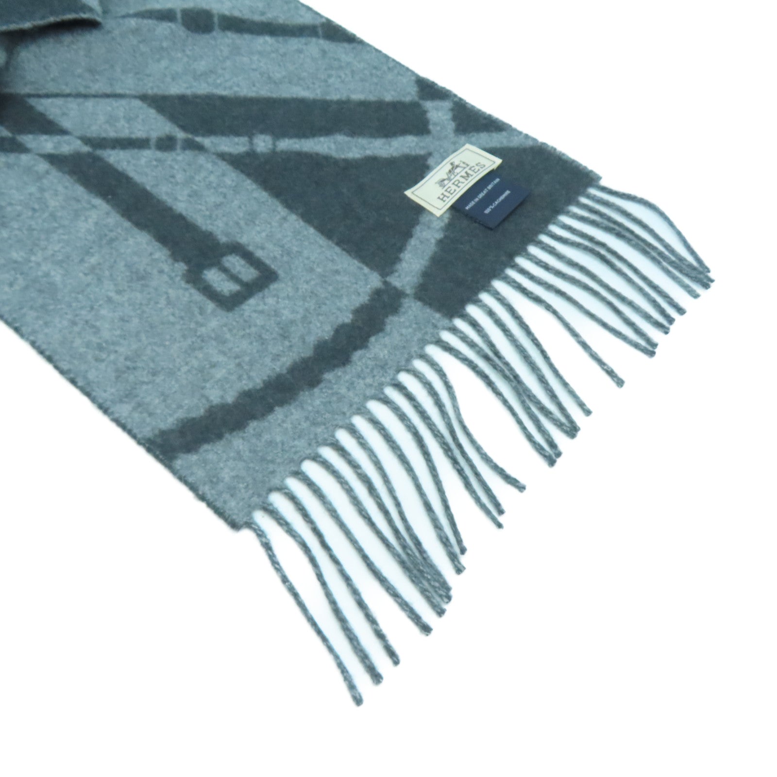 HERMES 【激減優惠】羊絨Scarf圍巾灰色