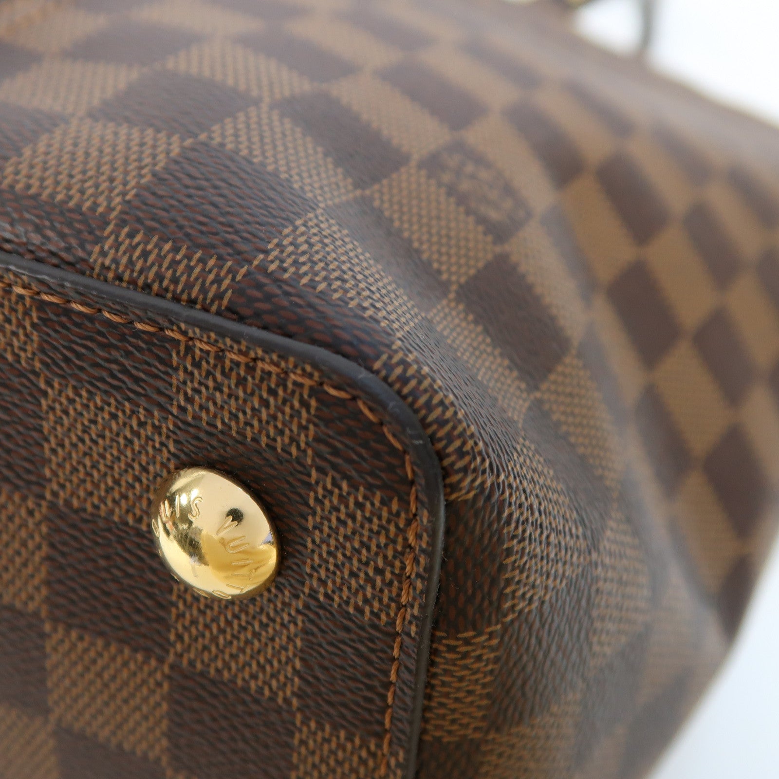 LOUIS VUITTON Damier Jersey金扣手挽肩背兩用袋啡色