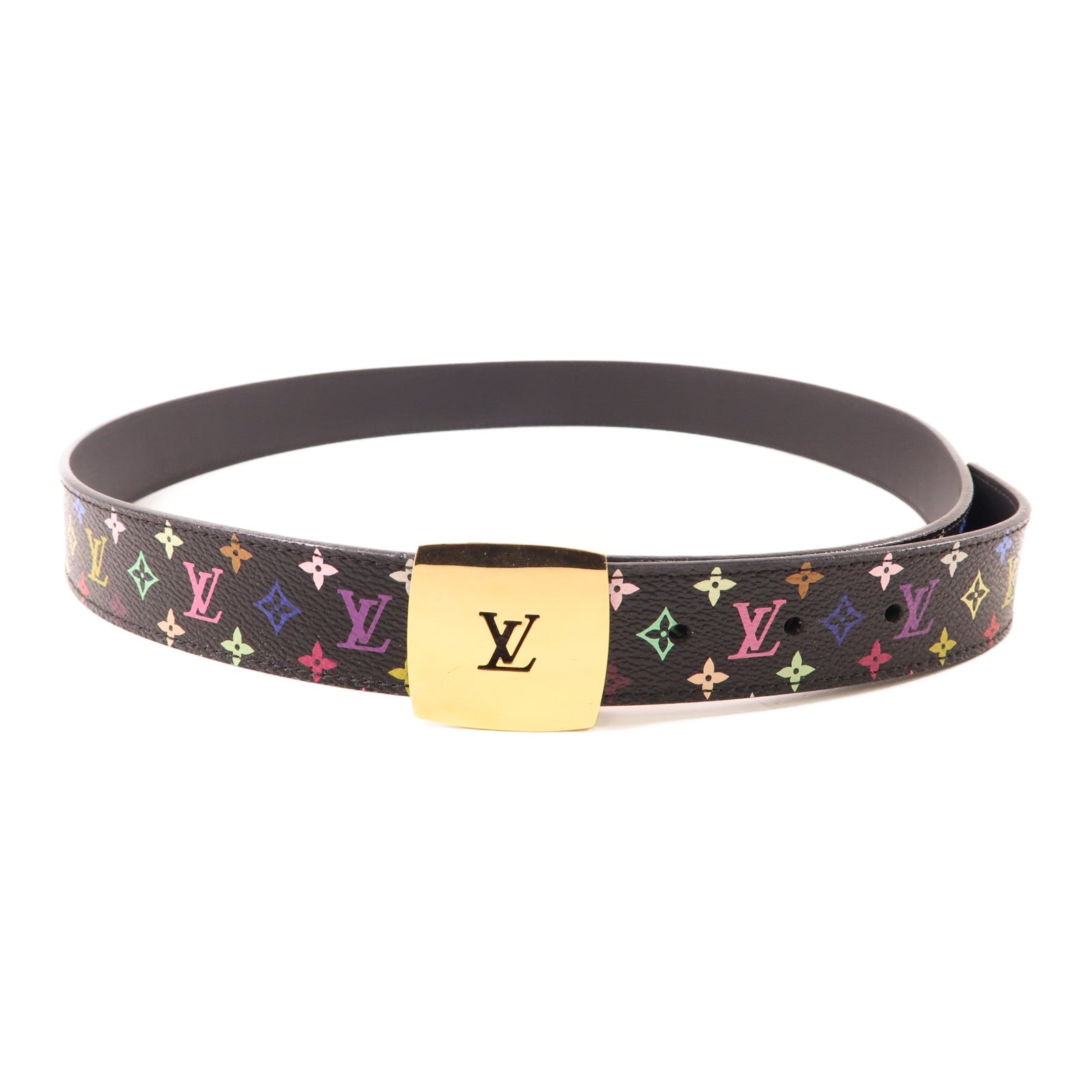 LOUIS VUITTON Monogram Multicolore Ceinture金扣皮帶
