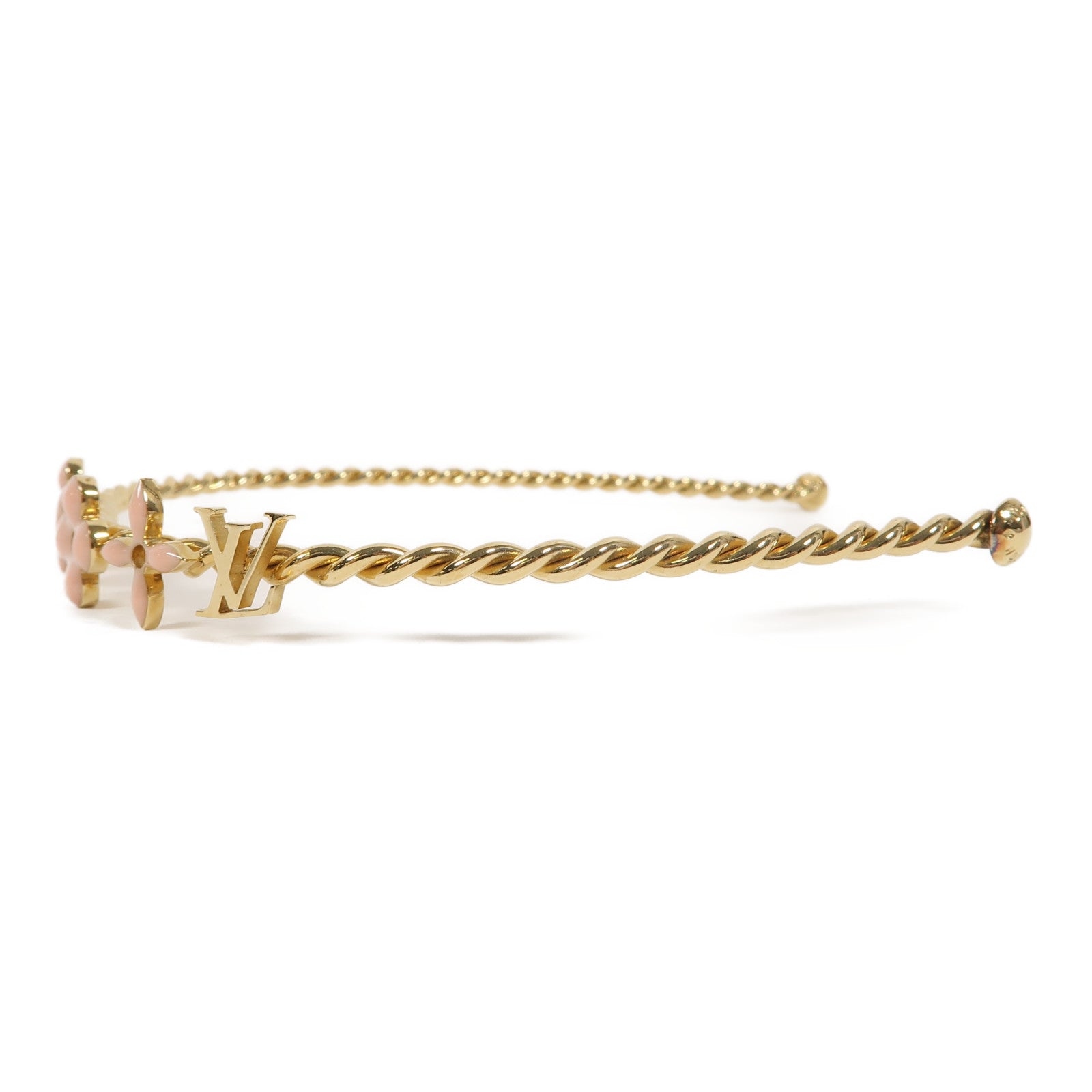 LOUIS VUITTON 金屬Hairband頭箍金色/粉紅色