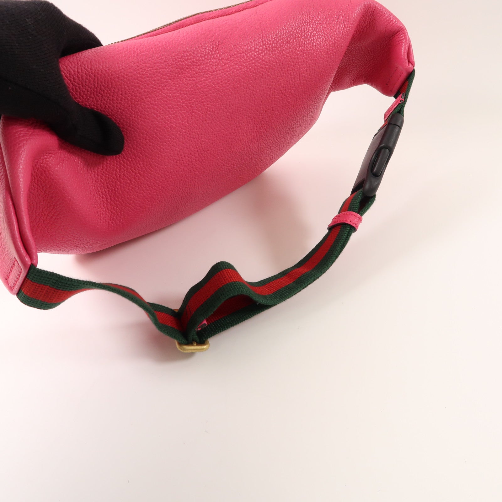 GUCCI 皮革Waist Bag腰包桃紅色