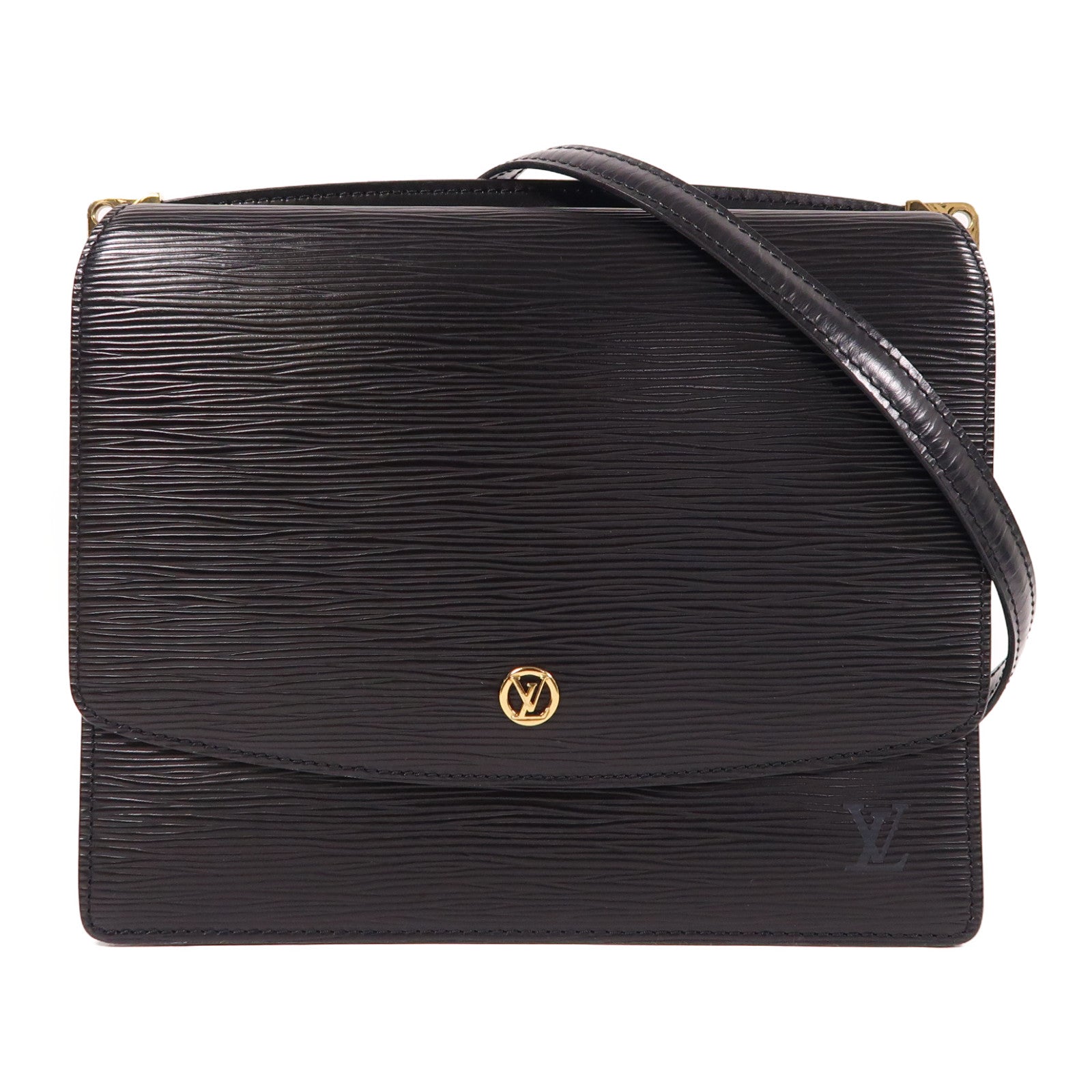 LOUIS VUITTON Epi Grenelle金扣肩背袋黑色