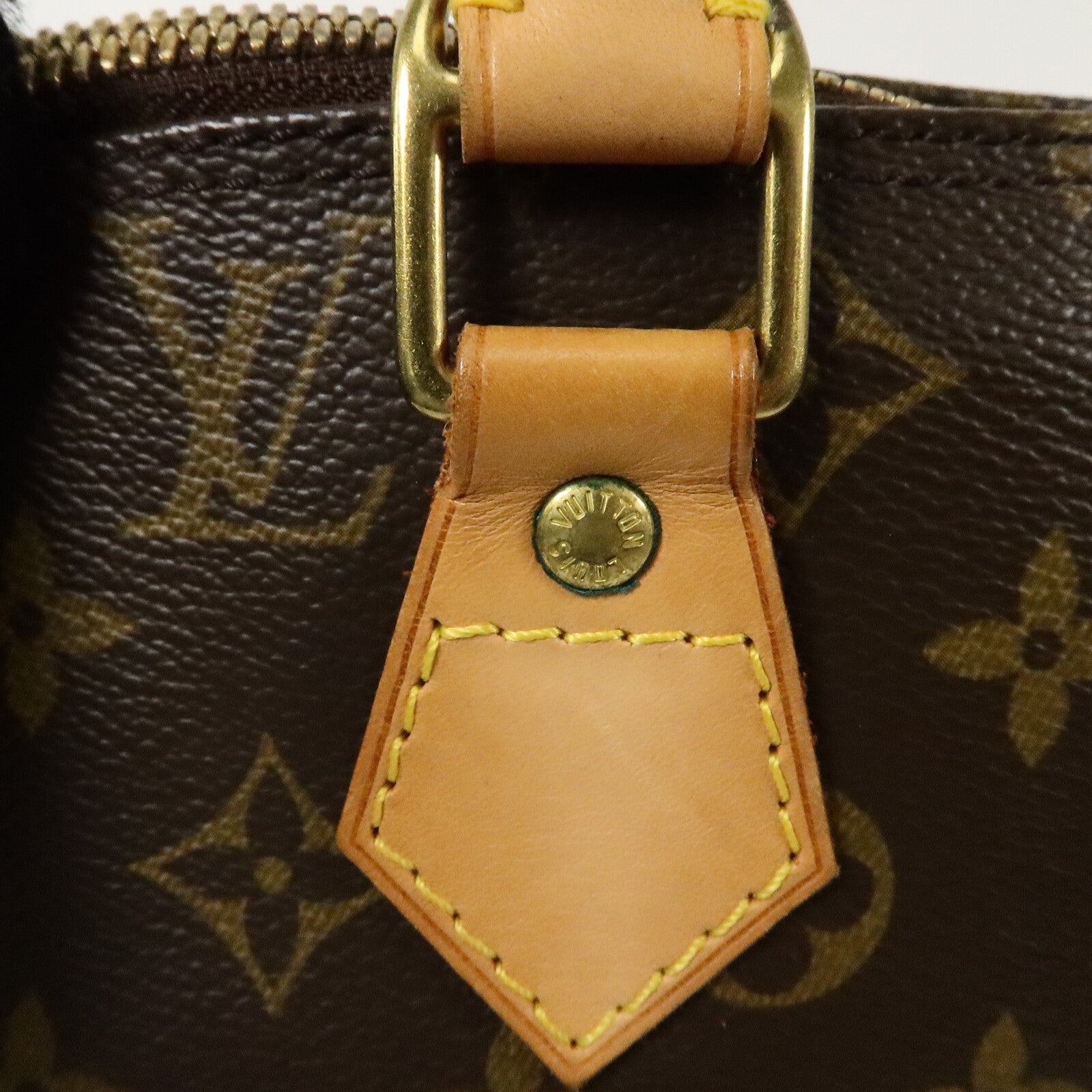 LOUIS VUITTON Monogram Alma金扣手挽袋棕色