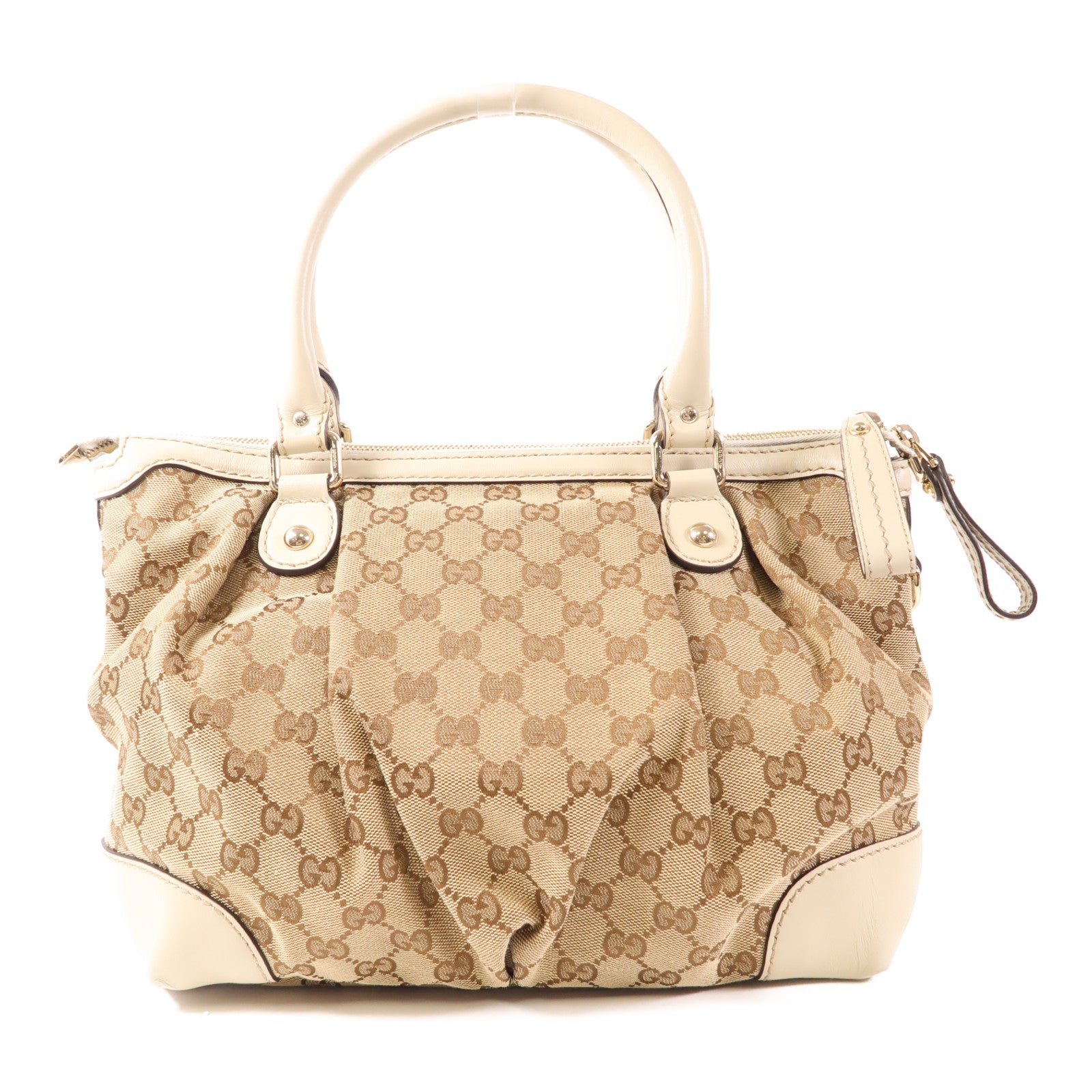 GUCCI 帆布2 Way Shoulder銀扣手挽肩背兩用袋