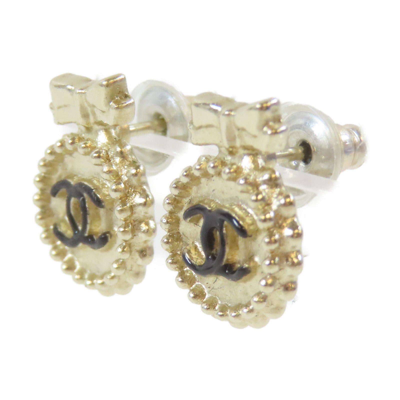 CHANEL 金屬Pierced Earring耳環金色