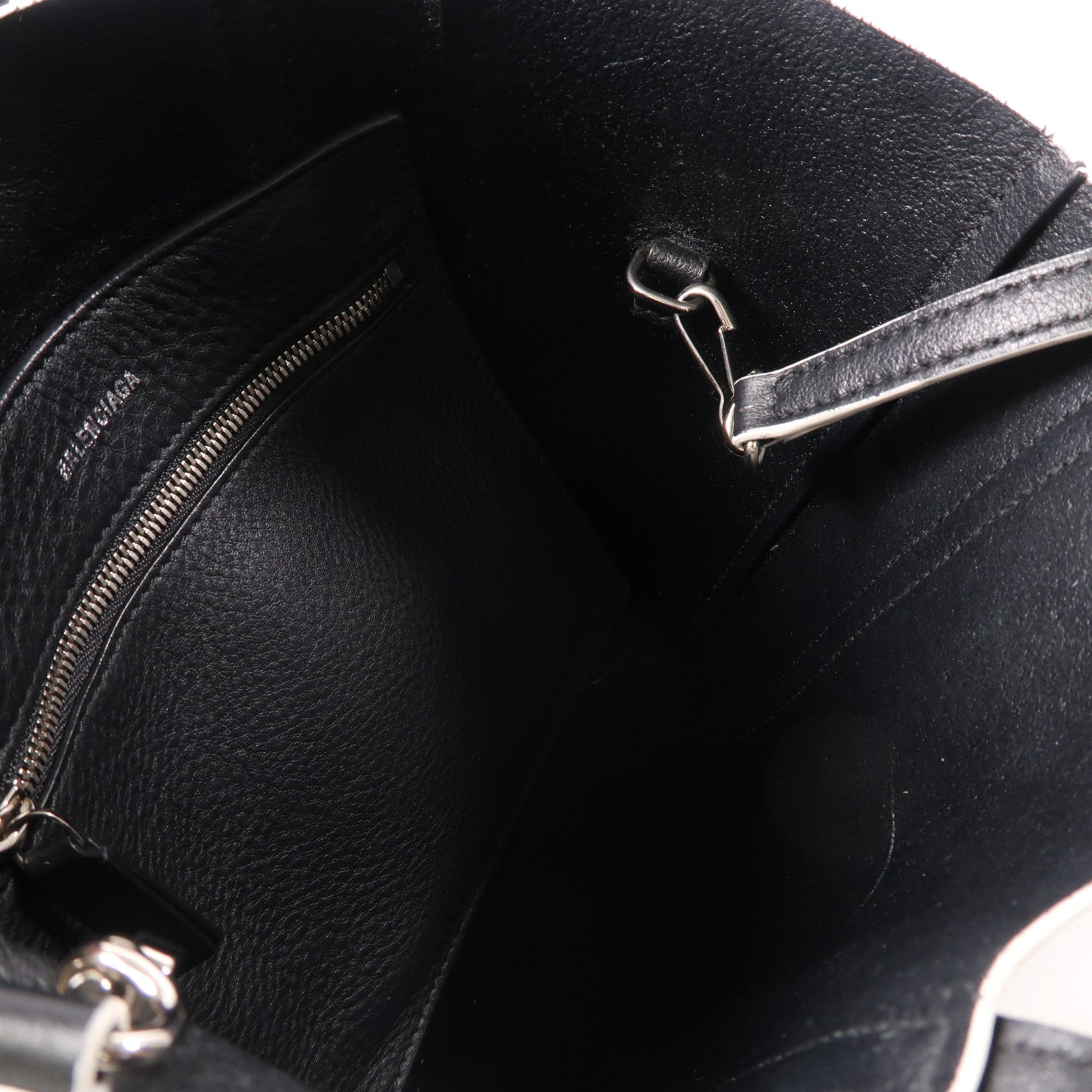 BALENCIAGA 【清倉大減價】牛皮皮革Everyday Tote XXS銀扣手挽肩背兩用袋黑色