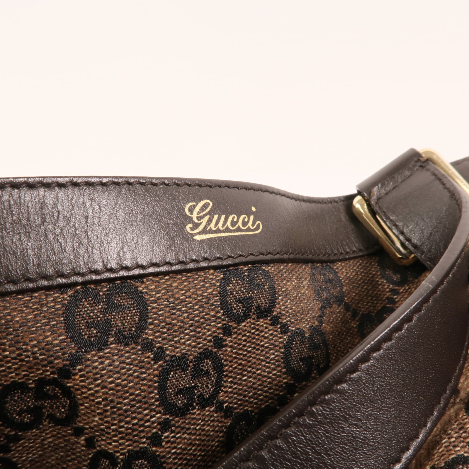GUCCI GG帆布2 Way shoulder Bag金扣手挽肩背兩用袋