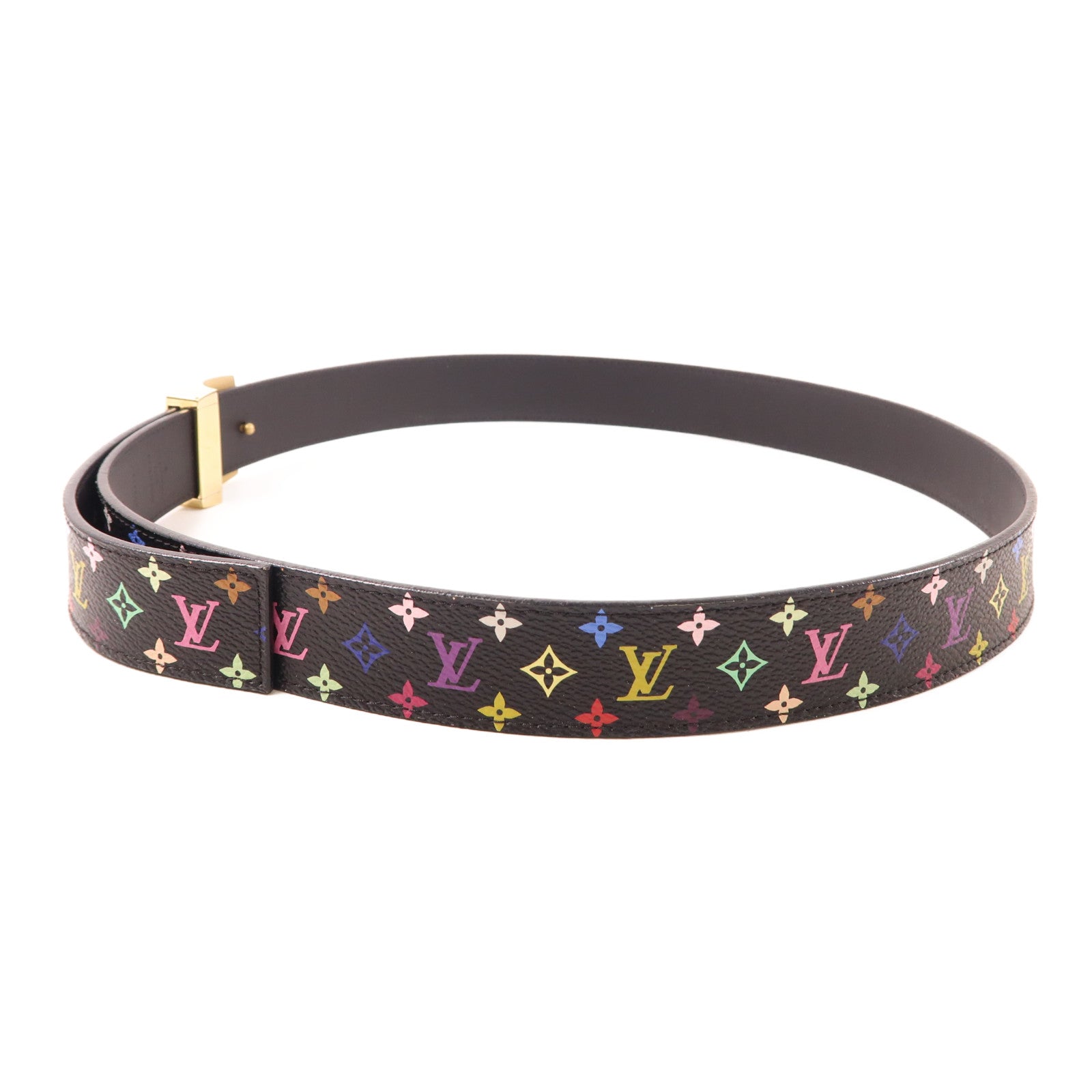 LOUIS VUITTON Monogram Multicolore Ceinture金扣皮帶