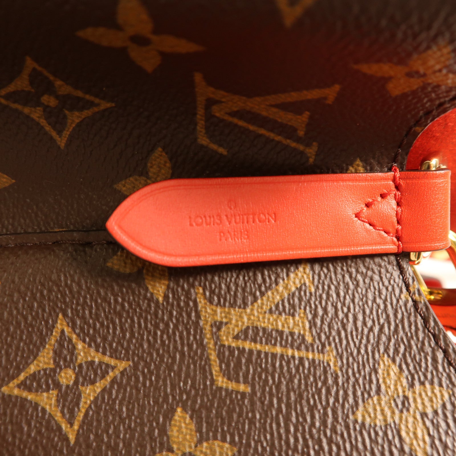 LOUIS VUITTON Monogram Neo Noe MM金扣肩背袋Coquelicot/紅色