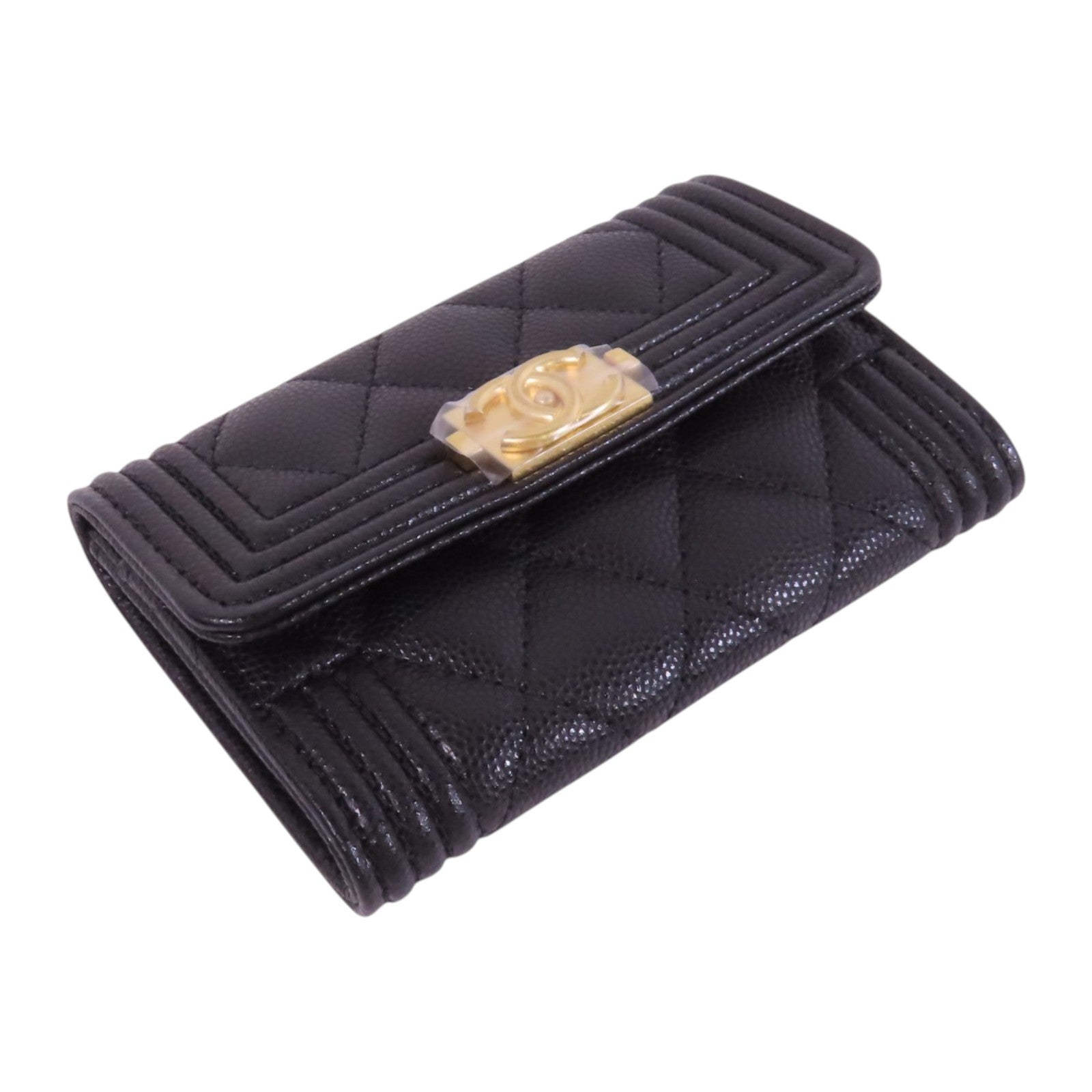 CHANEL 牛皮皮革Card Case金扣卡套