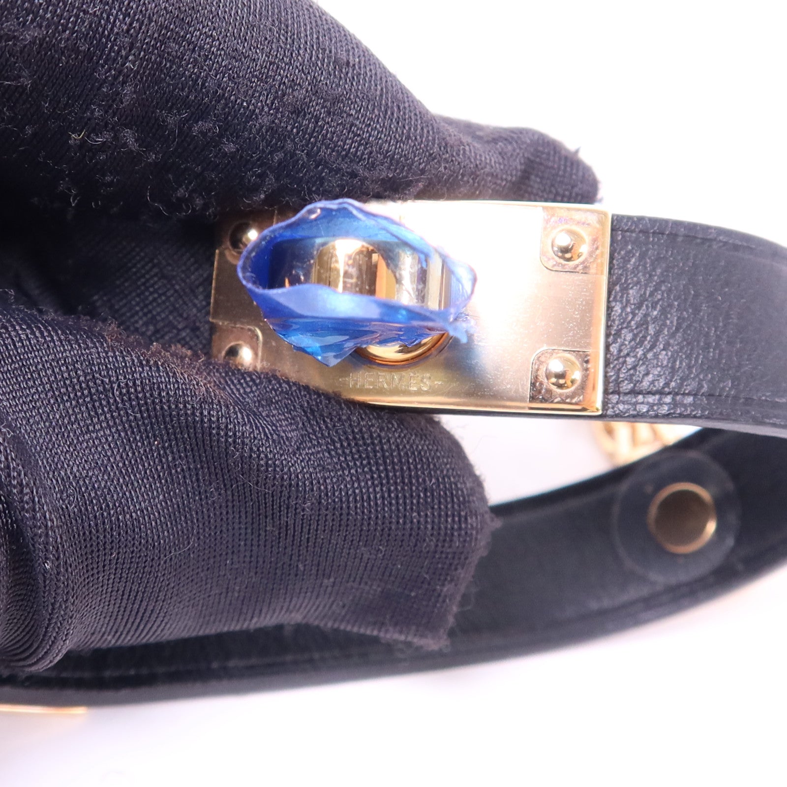 HERMES Swift皮革Kelly Glove Ring金扣手套環