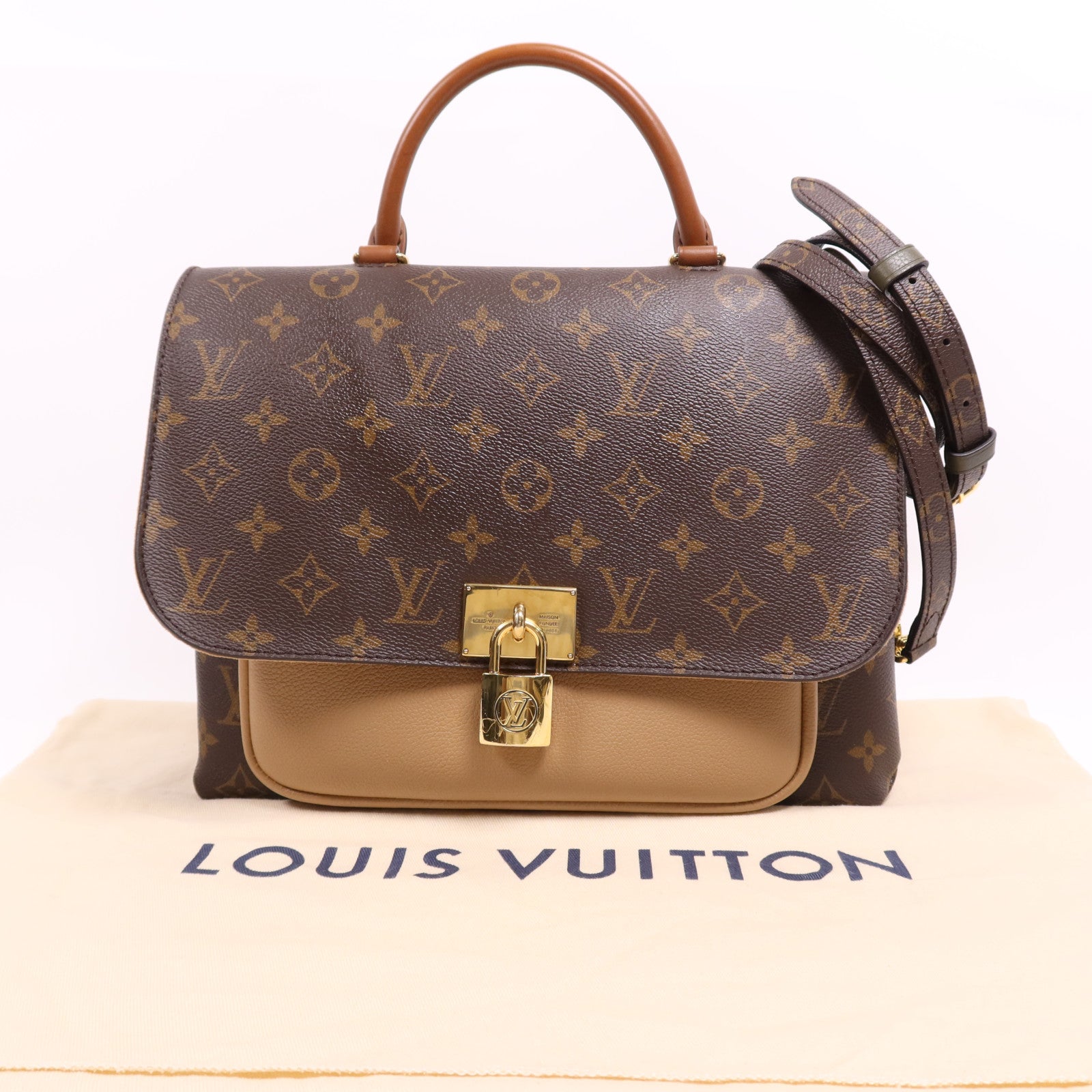 LOUIS VUITTON Monogram Marignan金扣手挽肩背兩用袋