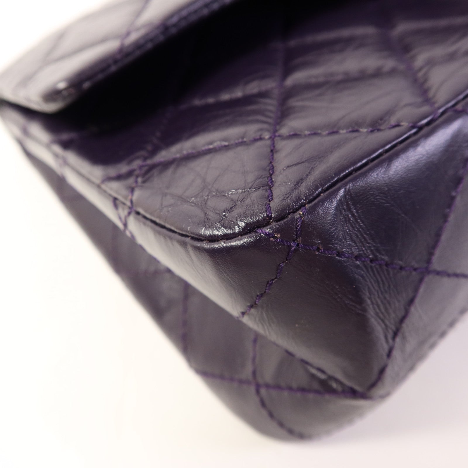 CHANEL 牛皮皮革2.55 Jumbo銀扣鏈帶肩背袋