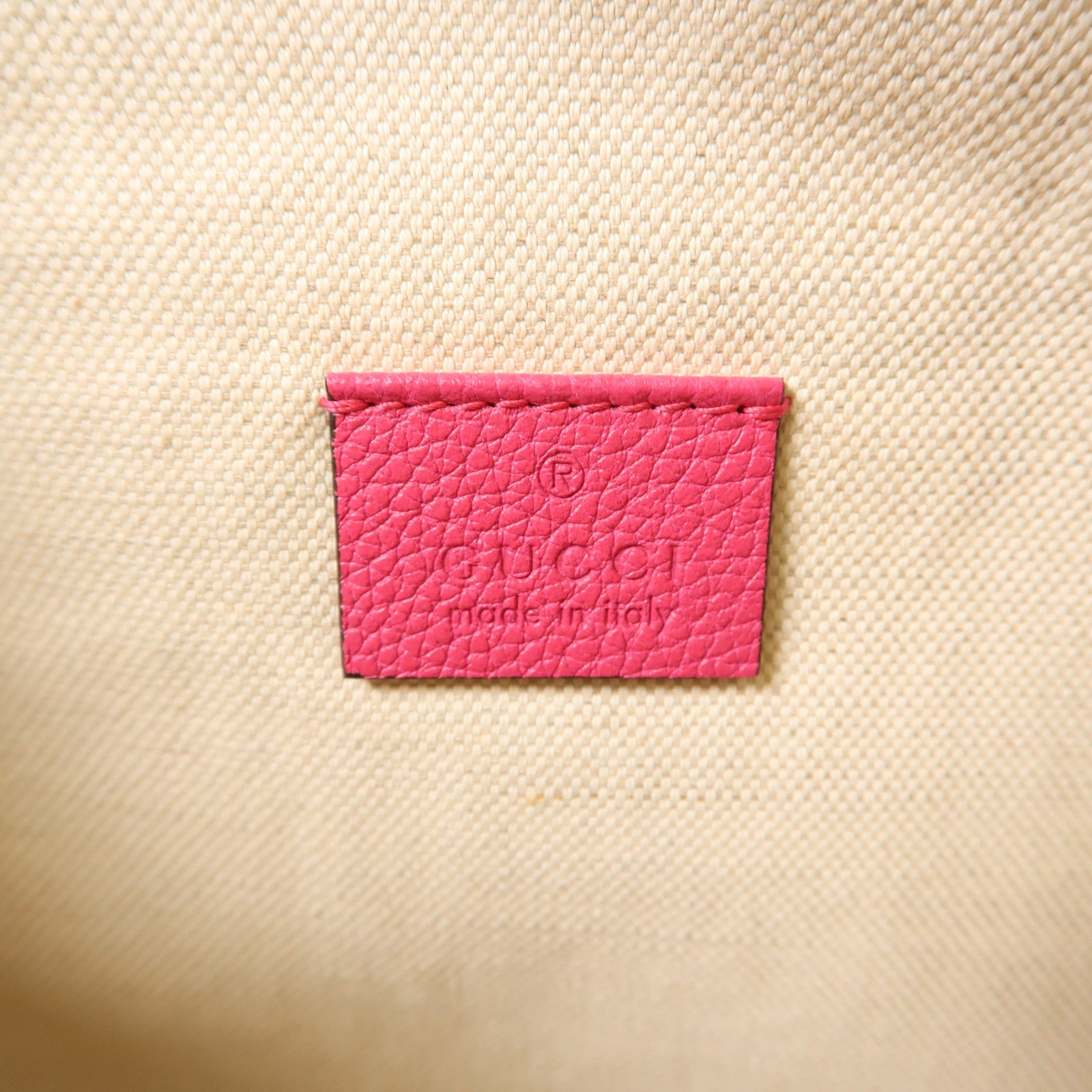 GUCCI 皮革Waist Bag腰包桃紅色