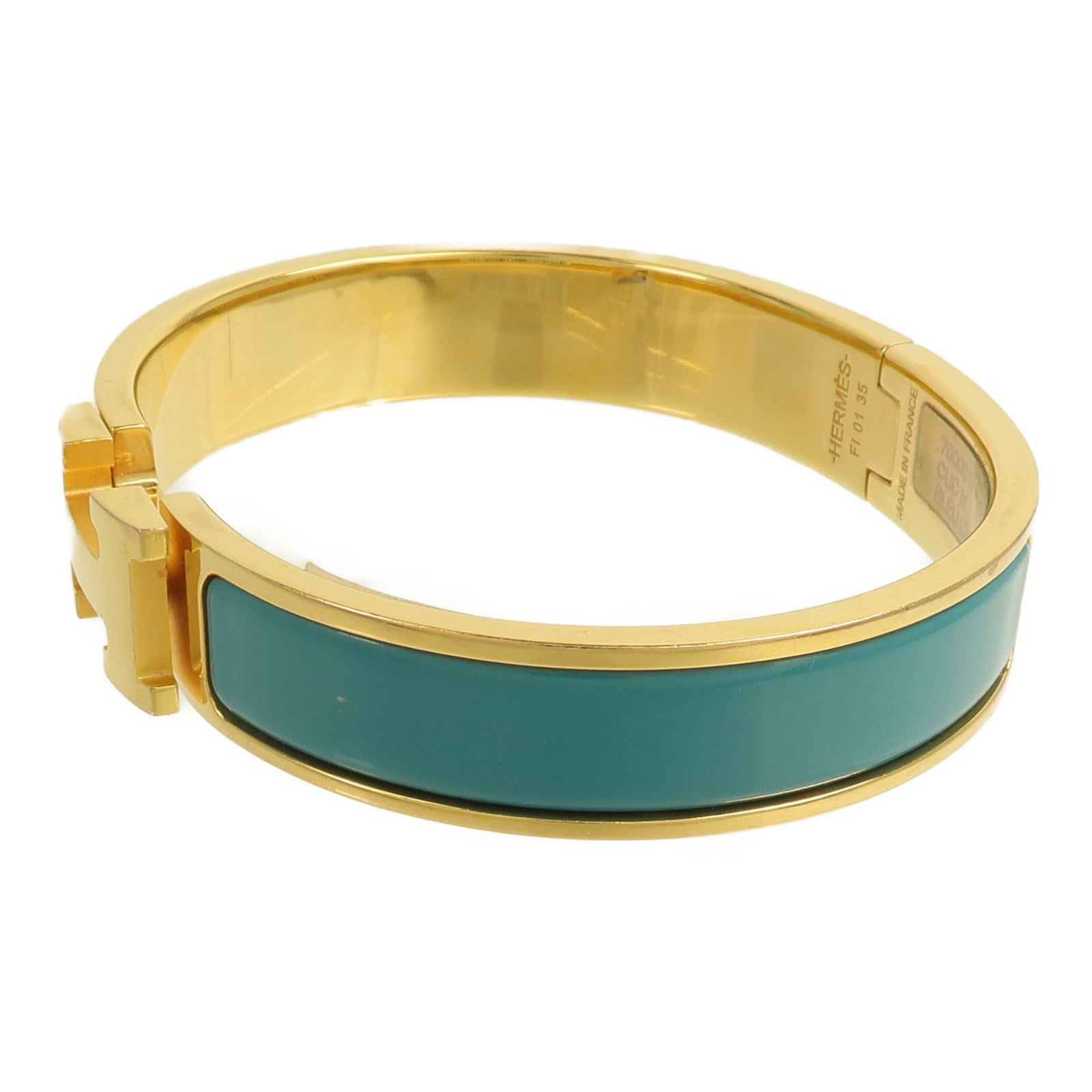 HERMES 金屬Clic-H手鐲Bleu Canard