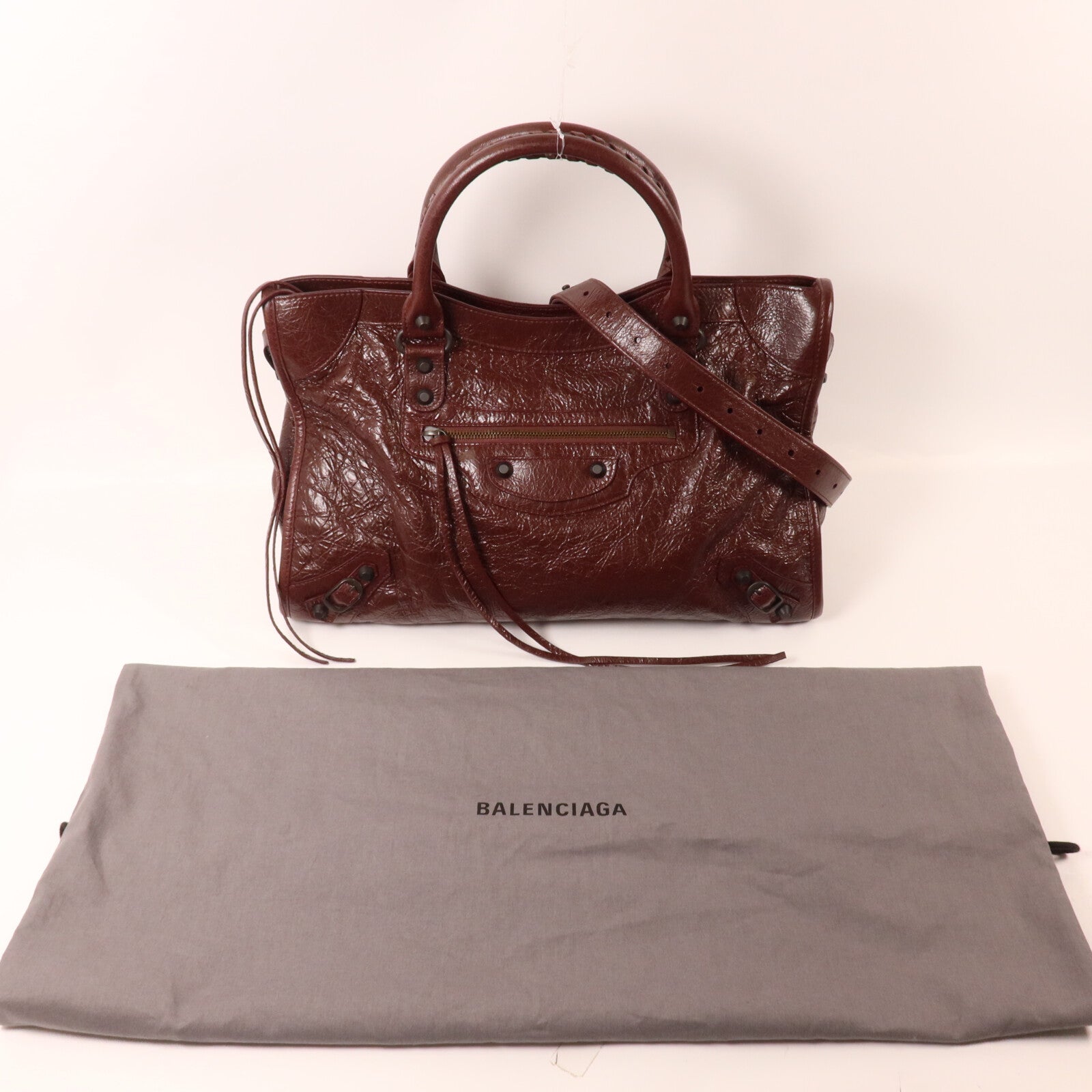 BALENCIAGA 羊皮皮革Le City Medium手挽肩背兩用袋