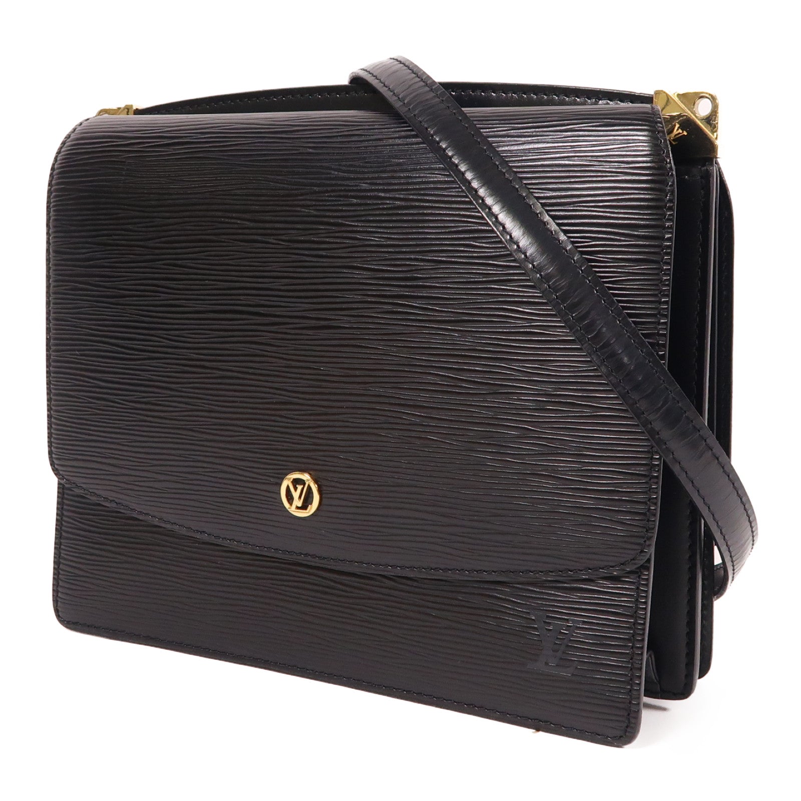 LOUIS VUITTON Epi Grenelle金扣肩背袋黑色