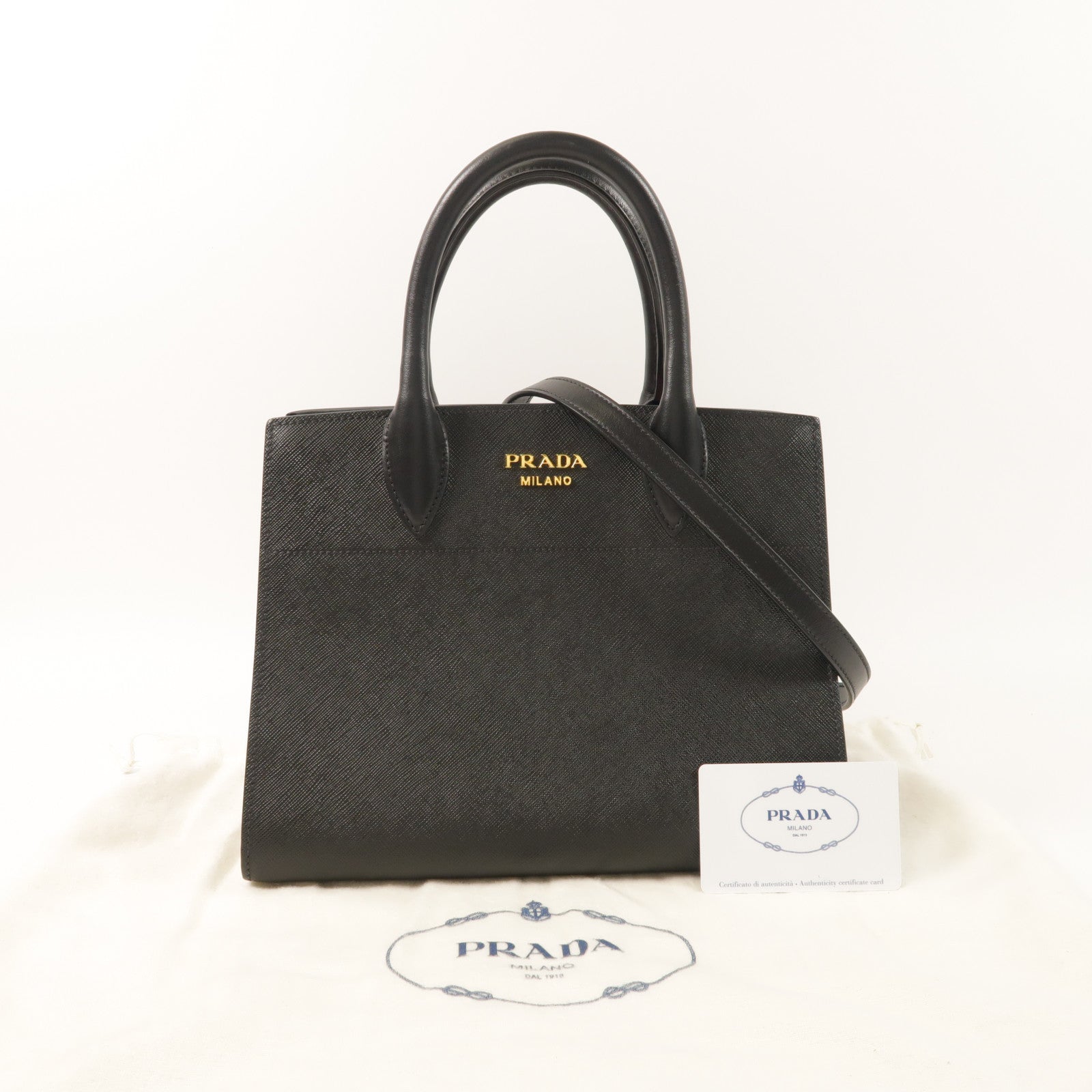 PRADA 牛皮皮革2 Way Shoulder Bag金扣手挽肩背兩用袋