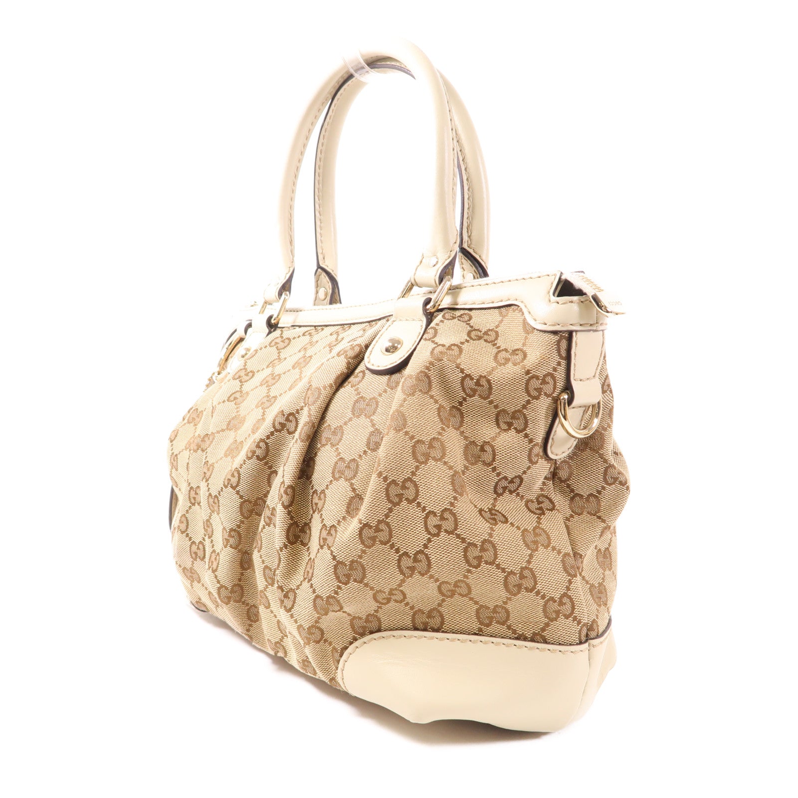 GUCCI 帆布2 Way Shoulder銀扣手挽肩背兩用袋