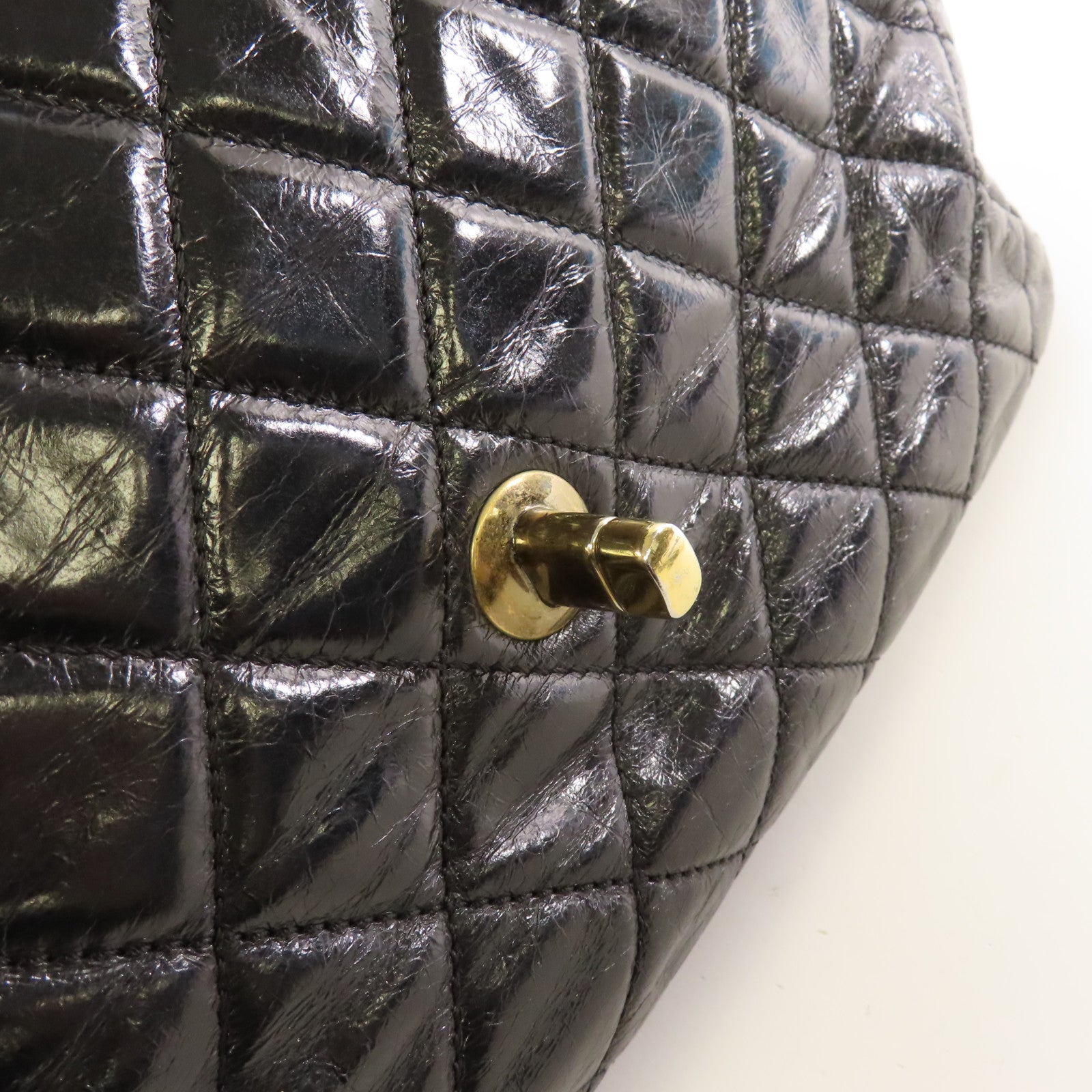 CHANEL 菱格牛皮皮革2Way Chain Shoulder Bag金扣鏈帶手挽肩背兩用袋黑色/酒紅色