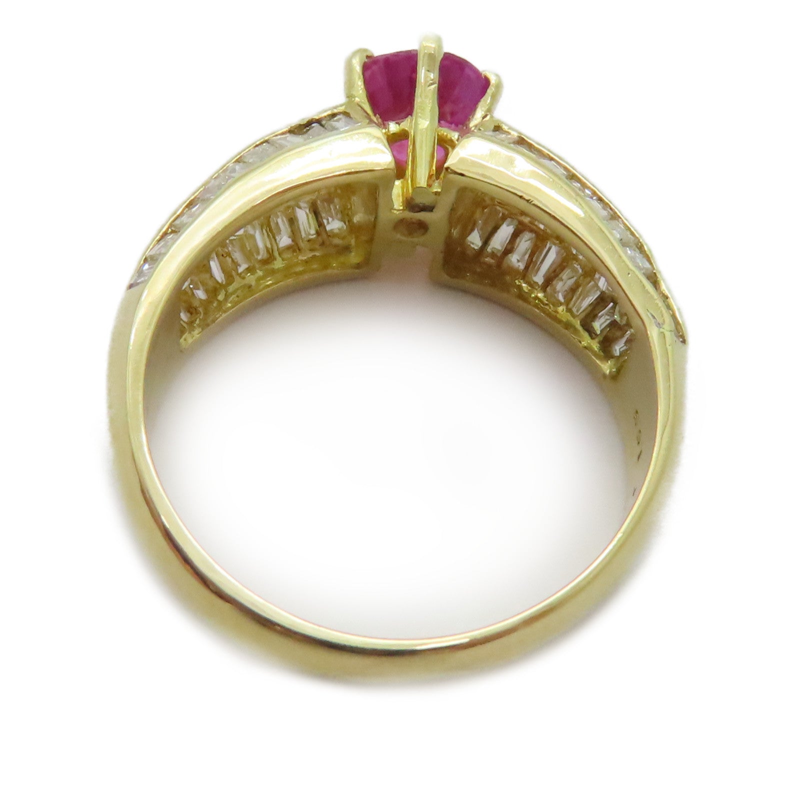 JEWELRY 【激減優惠】18K黃金Pink Sapphire Ring 1.048ct粉紅藍寶石/1.65ct鑽石戒指US#6.5