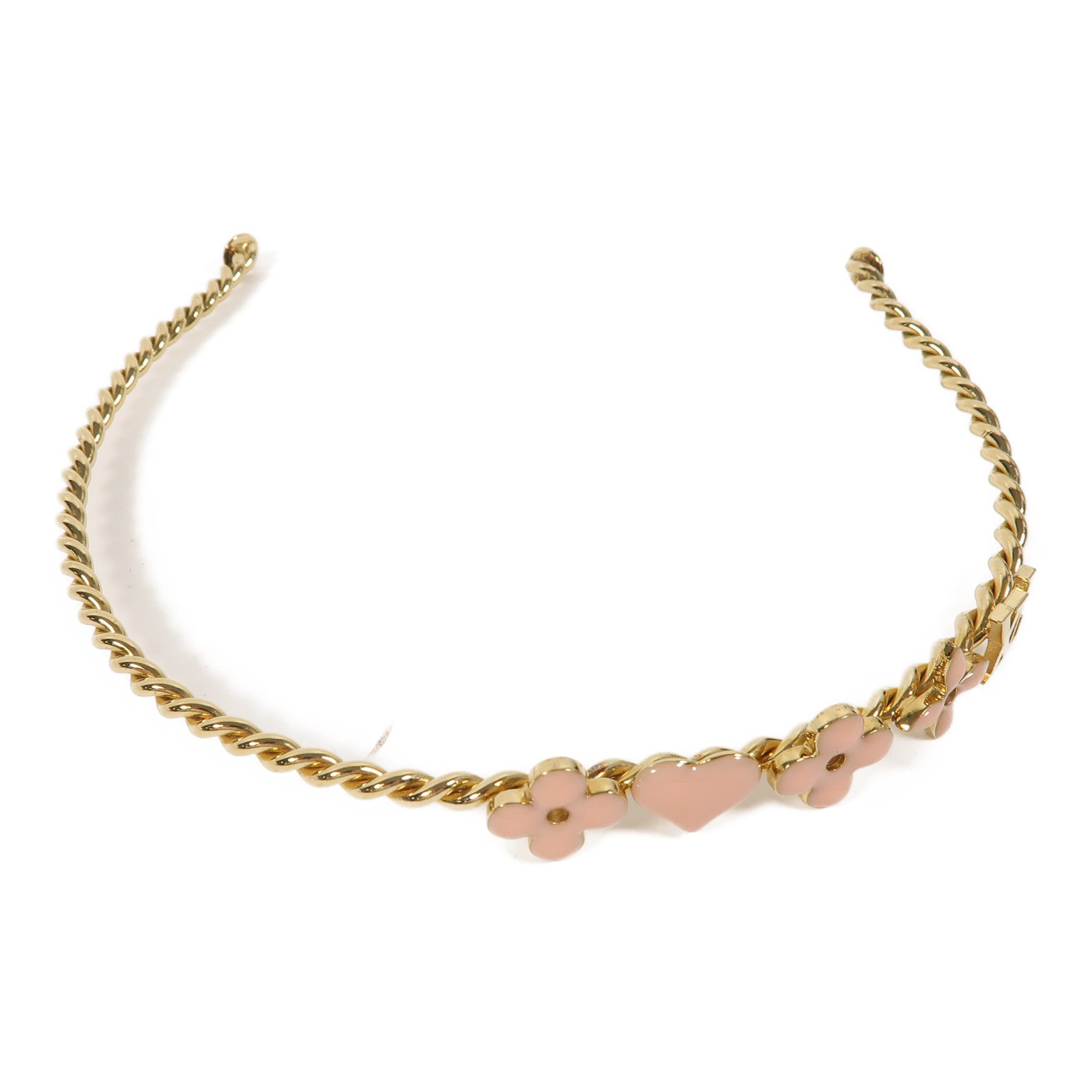 LOUIS VUITTON 金屬Hairband頭箍金色/粉紅色