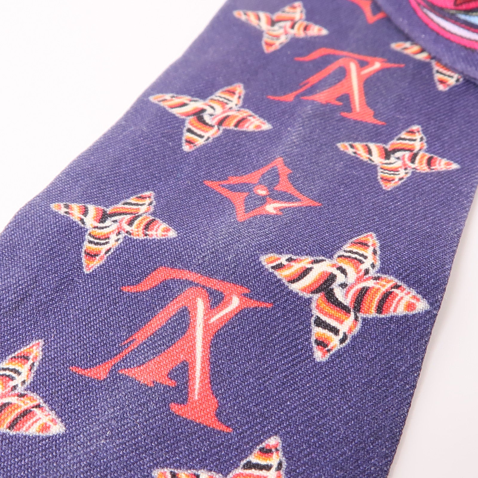 LOUIS VUITTON 絲質Scarf絲巾深藍色/紫色