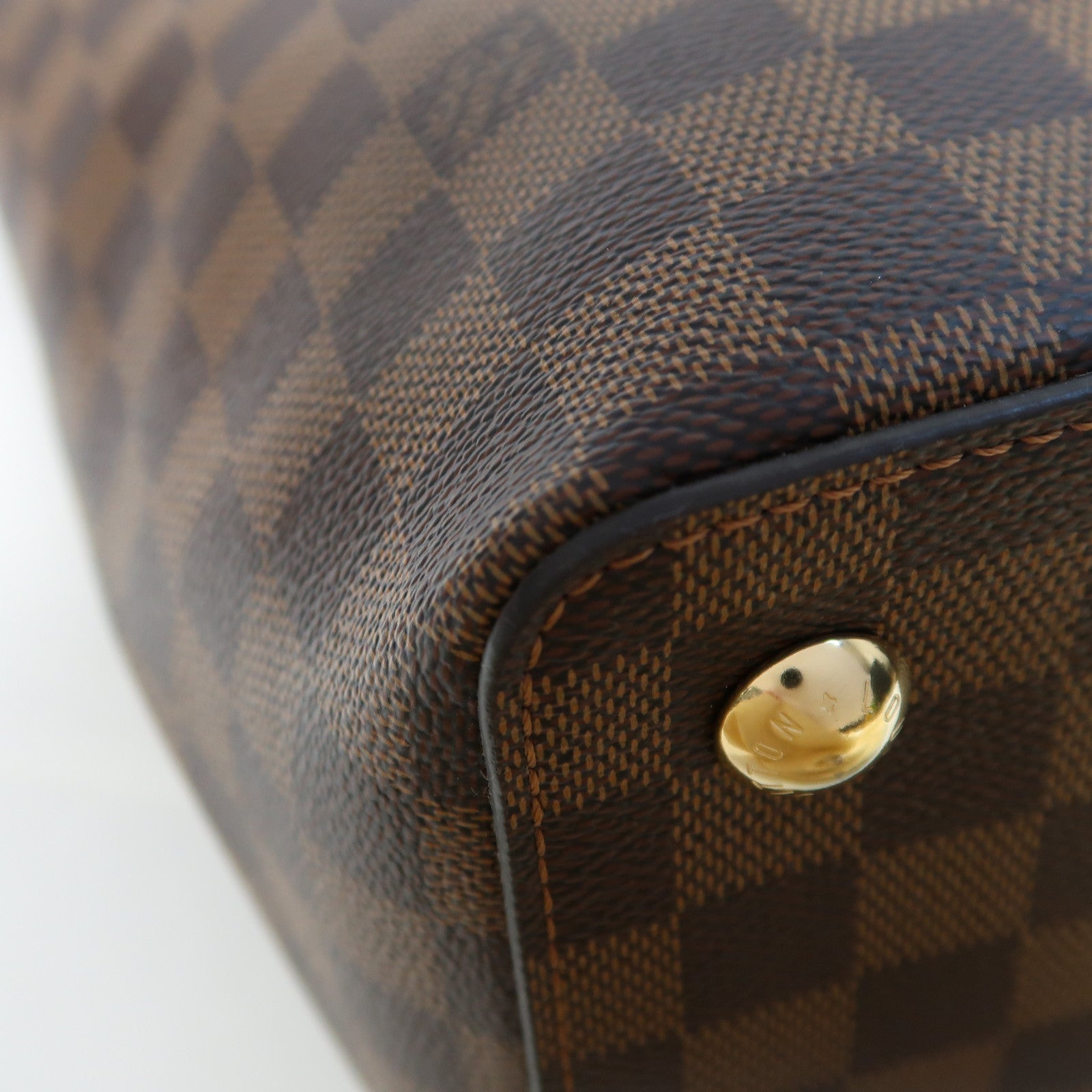 LOUIS VUITTON Damier Jersey金扣手挽肩背兩用袋啡色