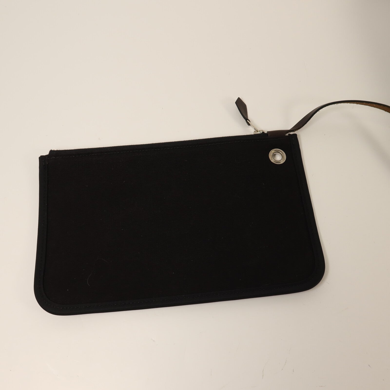 HERMES 帆布Herbag PM銀扣手挽肩背兩用袋Noir