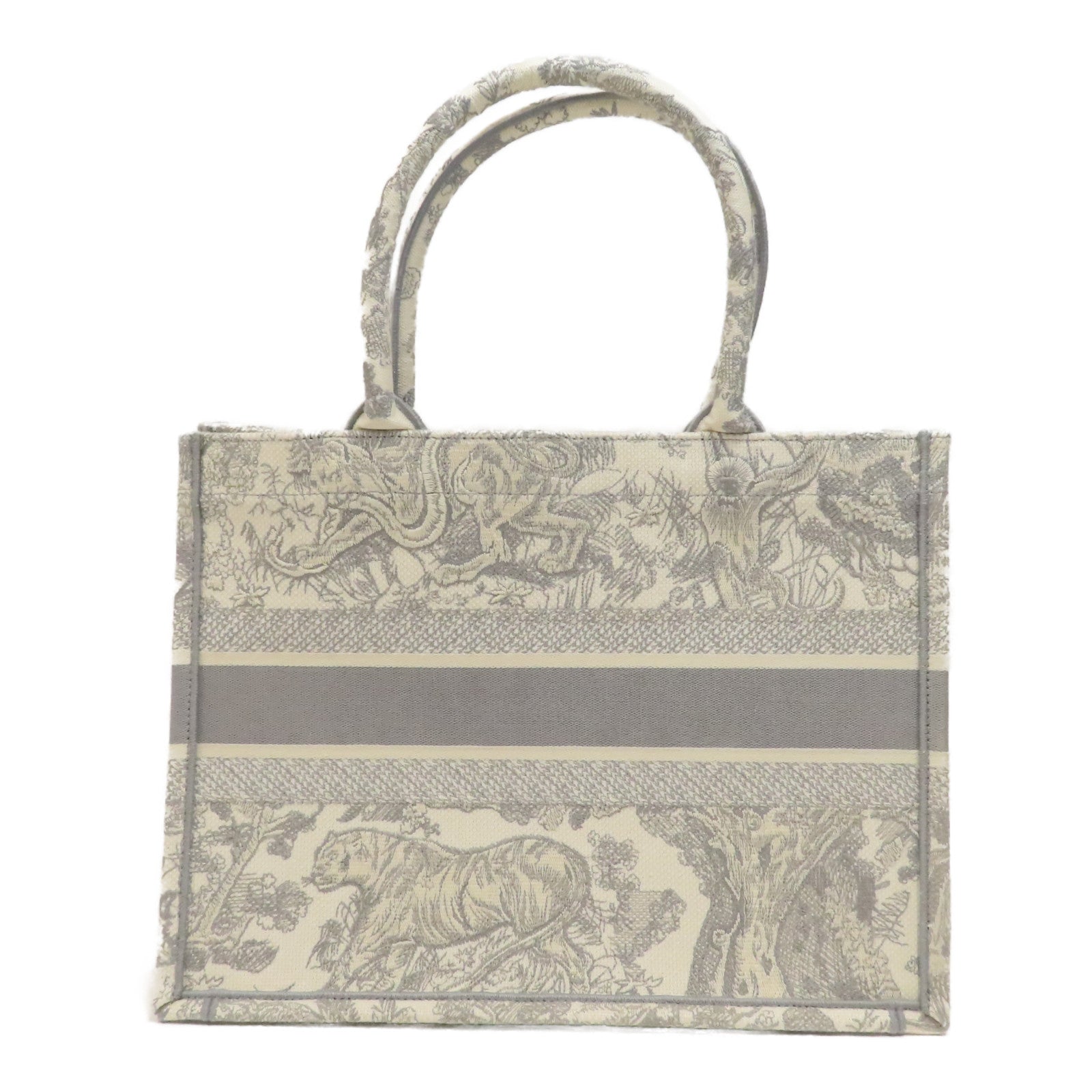 Dior 帆布Medium Book Tote手挽袋灰色/米色