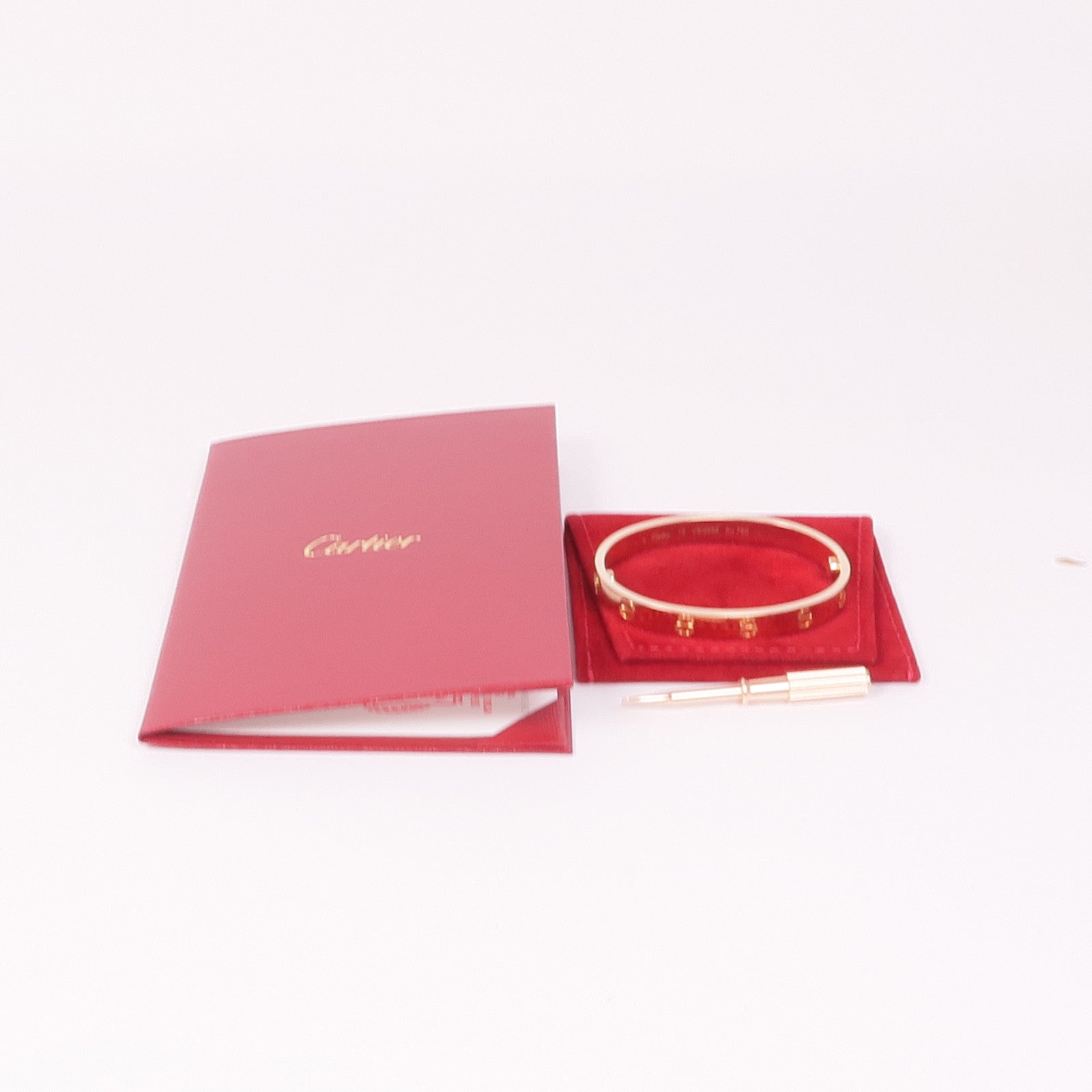 CARTIER 18K玫瑰金Love Bracelet手鐲Cartier#15