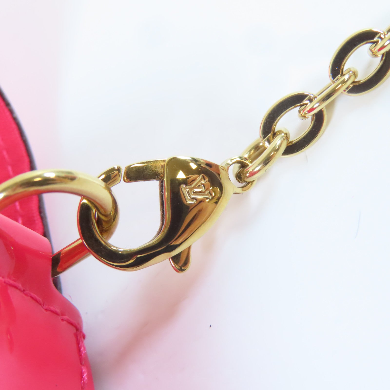 LOUIS VUITTON 【激減優惠】Vernis Felicie Pochette金扣鏈帶肩背袋粉紅色