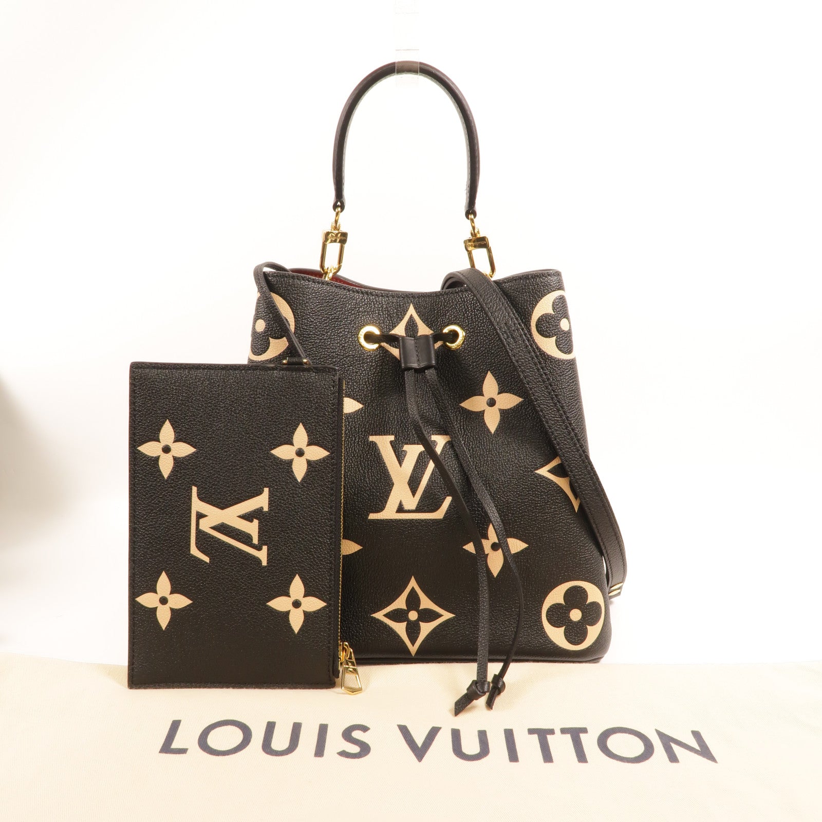 LOUIS VUITTON Monogram Empreinte Bicolor Neo Noe MM金扣手挽肩背兩用袋