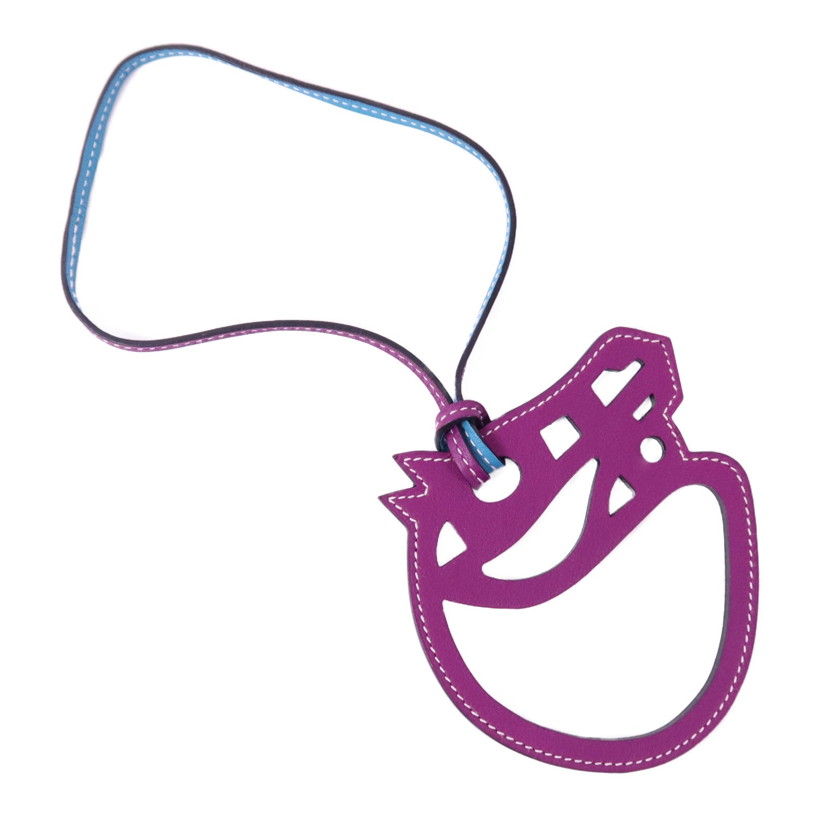 HERMES Horse Charm Swift Leather Purple/Blue