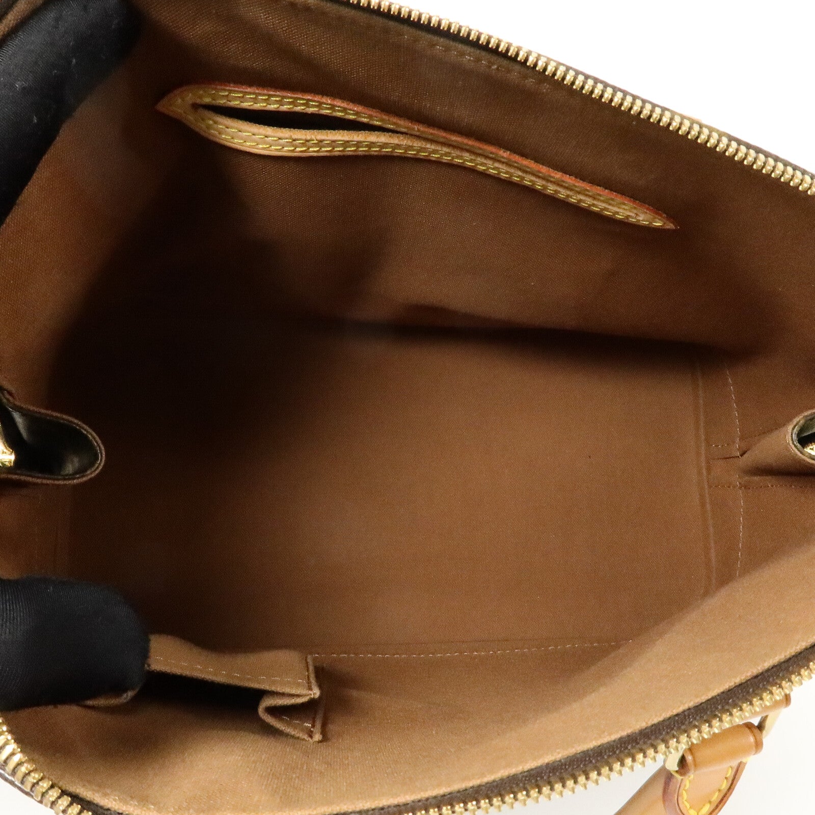 LOUIS VUITTON Monogram Alma金扣手挽袋棕色