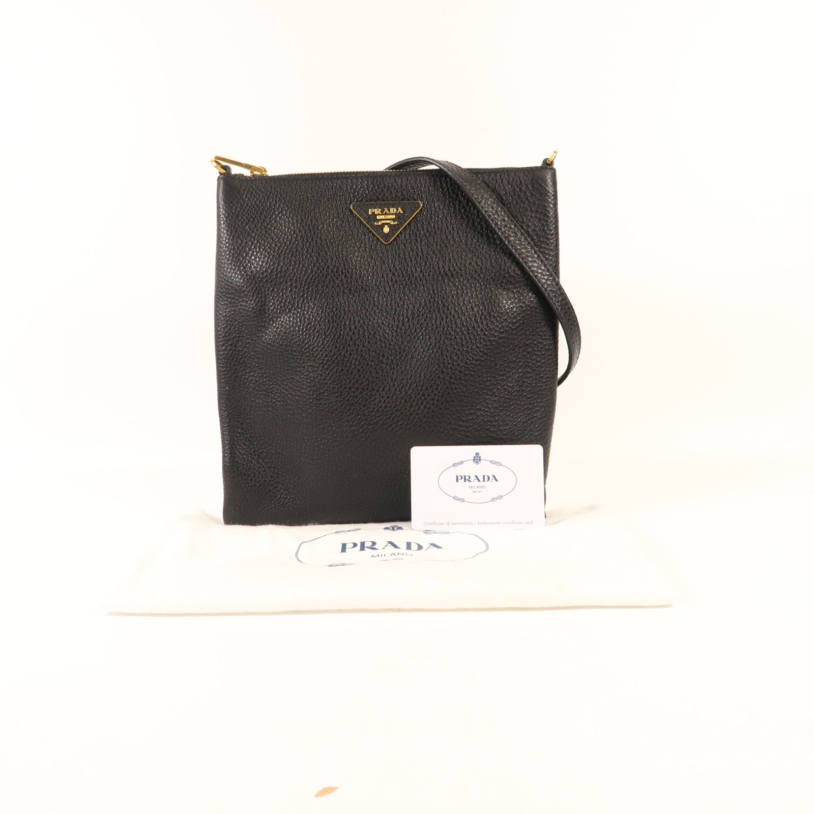 PRADA 【激減優惠】牛皮皮革Shoulder Bag金扣肩背袋