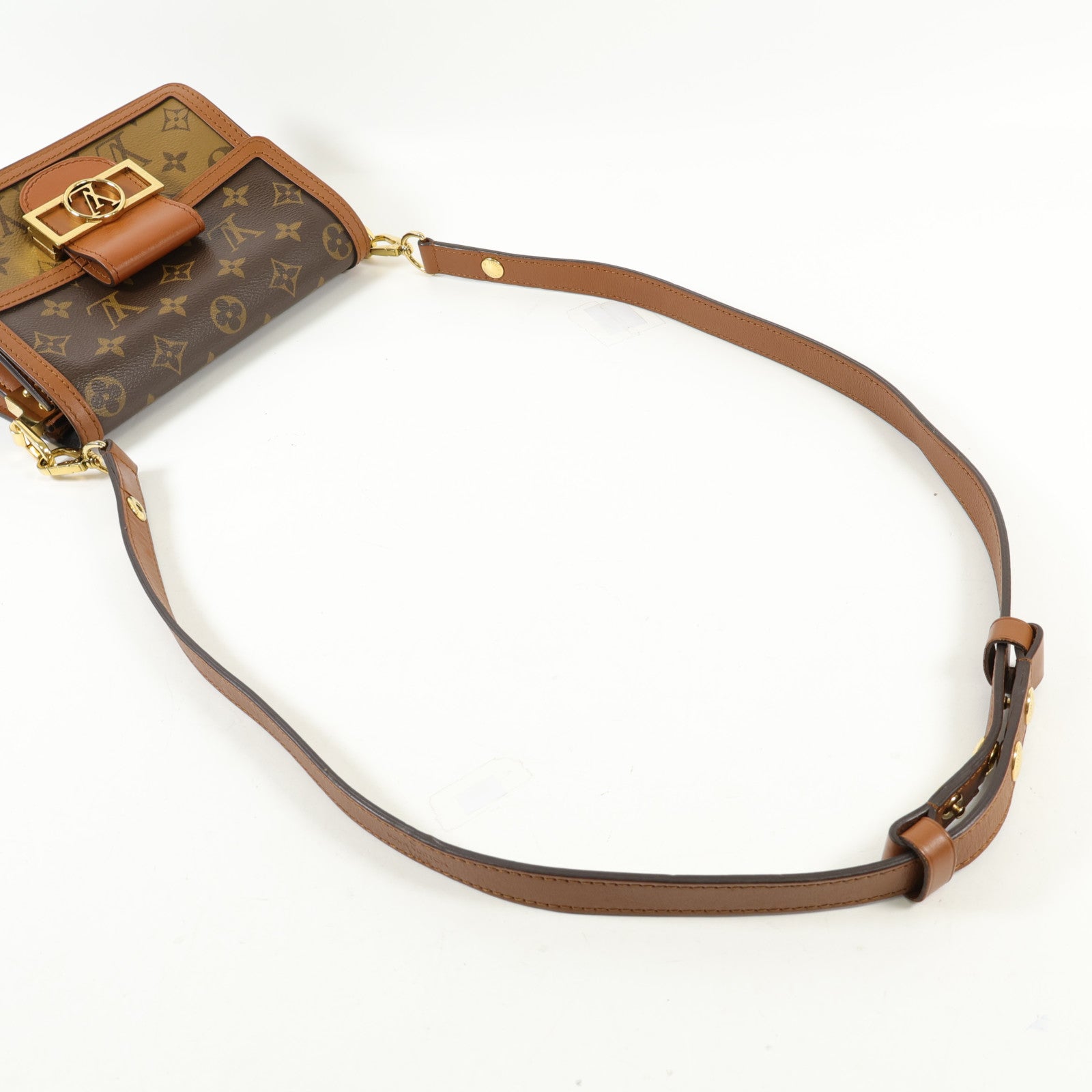 LOUIS VUITTON Monogram Reverse Mini Dauphine金扣肩背袋