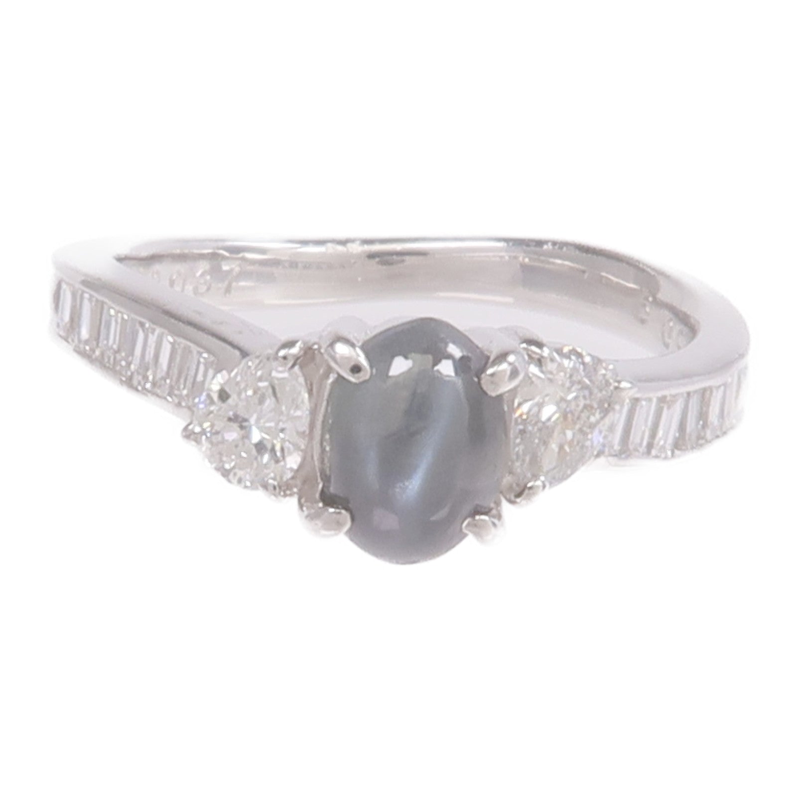 JEWELRY PT900鉑金Cat's Eye Diamond Ring貓眼石/鑽石戒指
