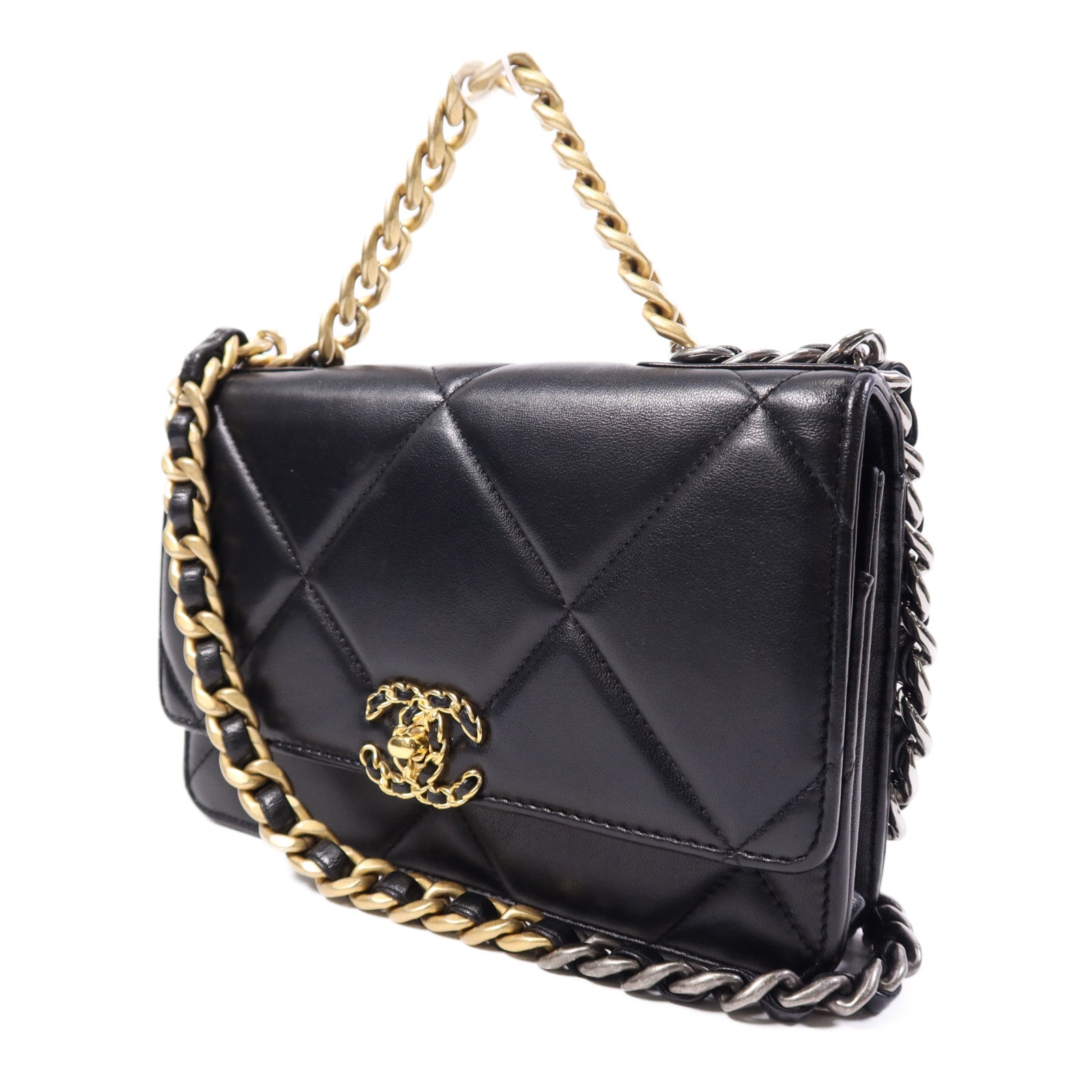 CHANEL 羊皮皮革Chanel 19 WOC鏈帶肩背袋