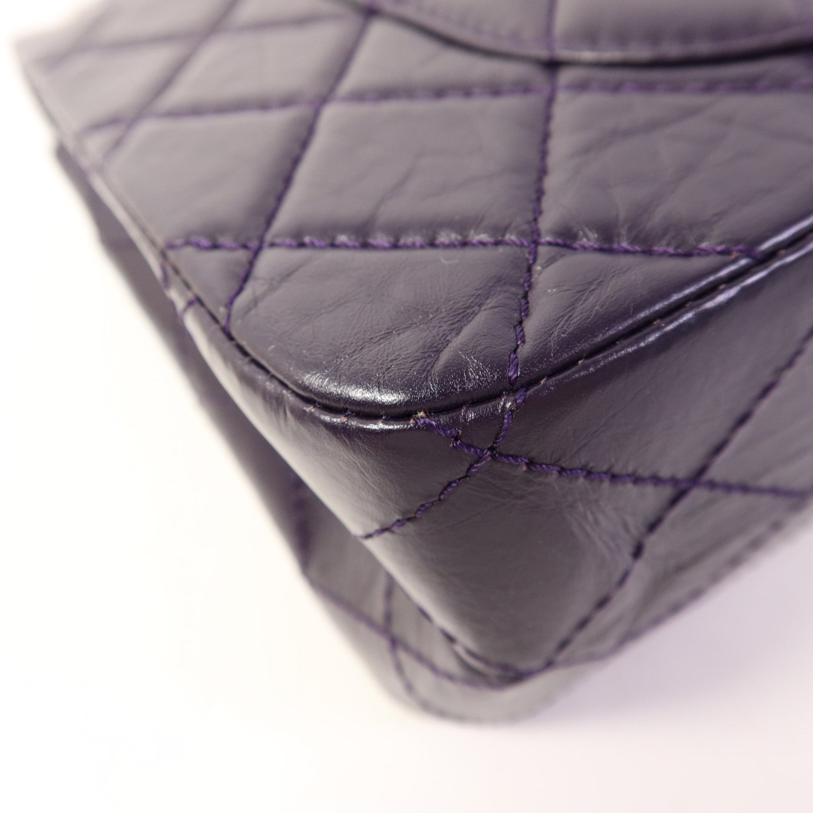 CHANEL 牛皮皮革2.55 Jumbo銀扣鏈帶肩背袋